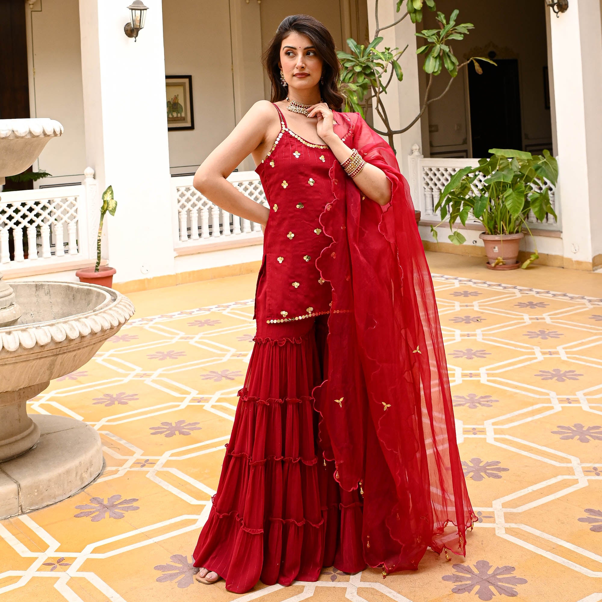 Red Gharara Suit for Women Online