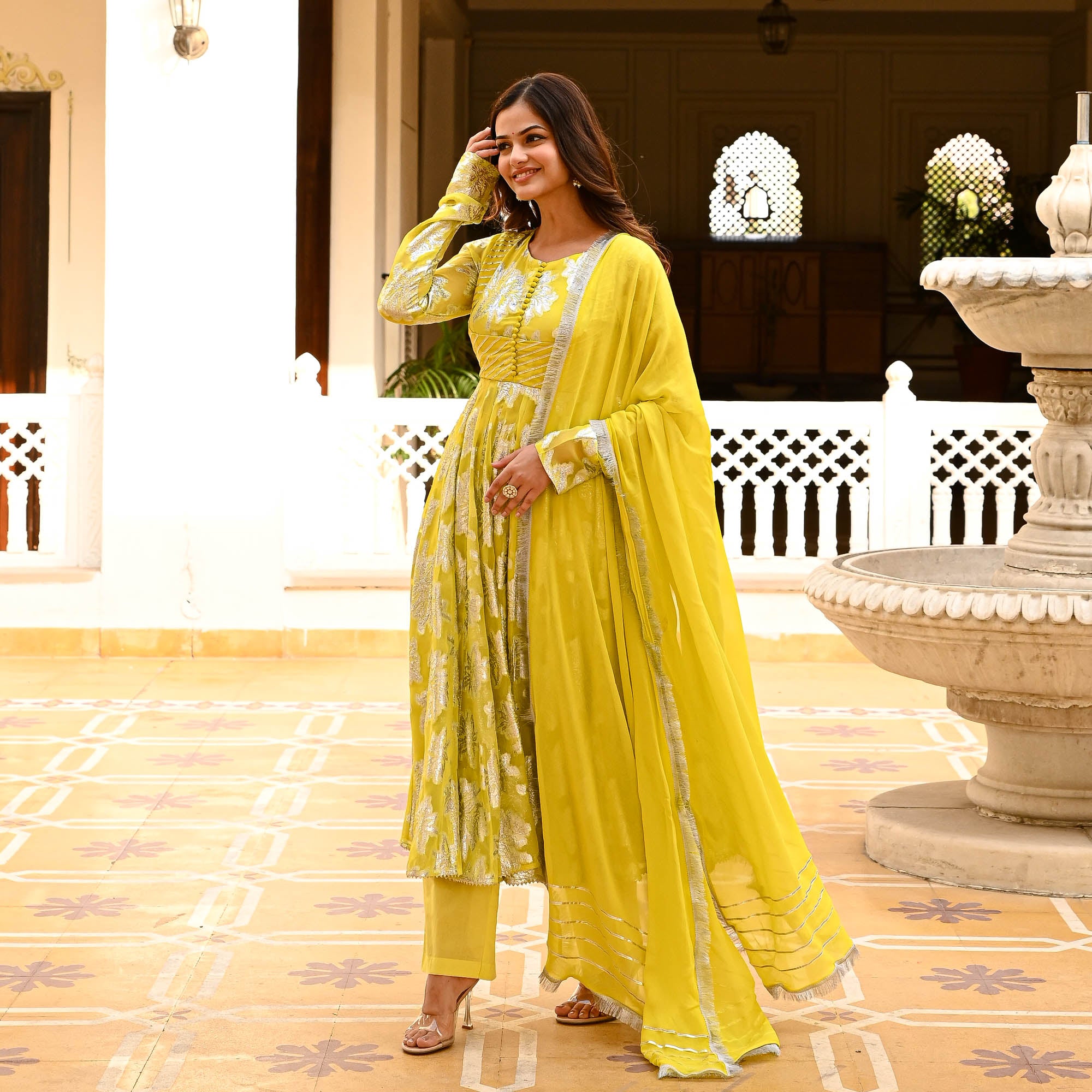 Zalima Yellow Full Sleeve Designer Suit Set for Women Online