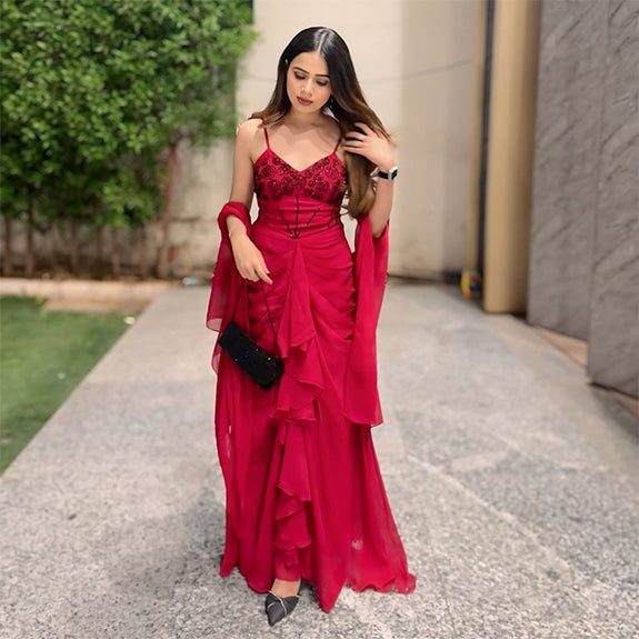 Dress Rajasthani Shrugs Online Malang Red Designer Dhoti Shrug