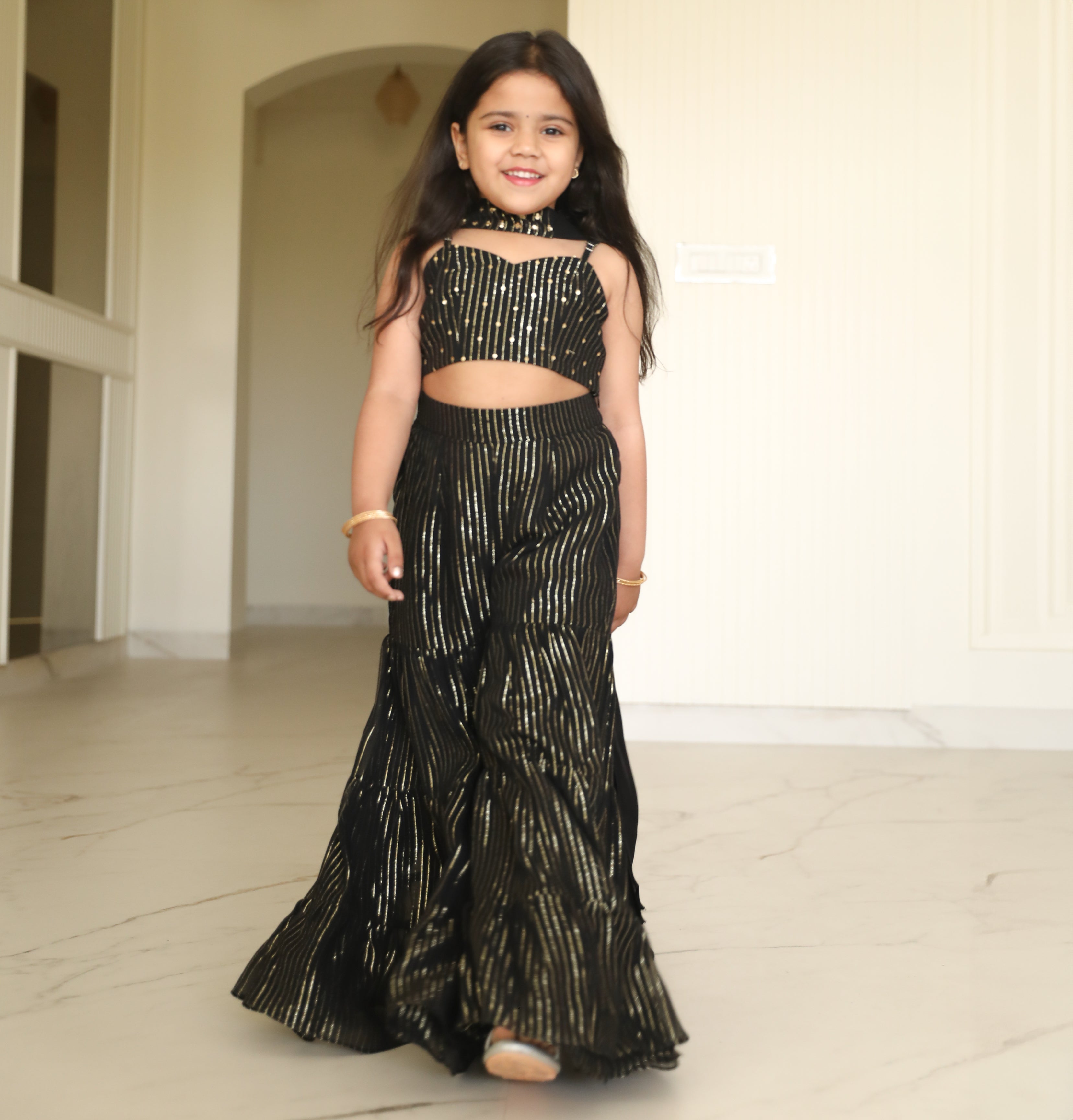 Black laado co-ord set for girls buy online