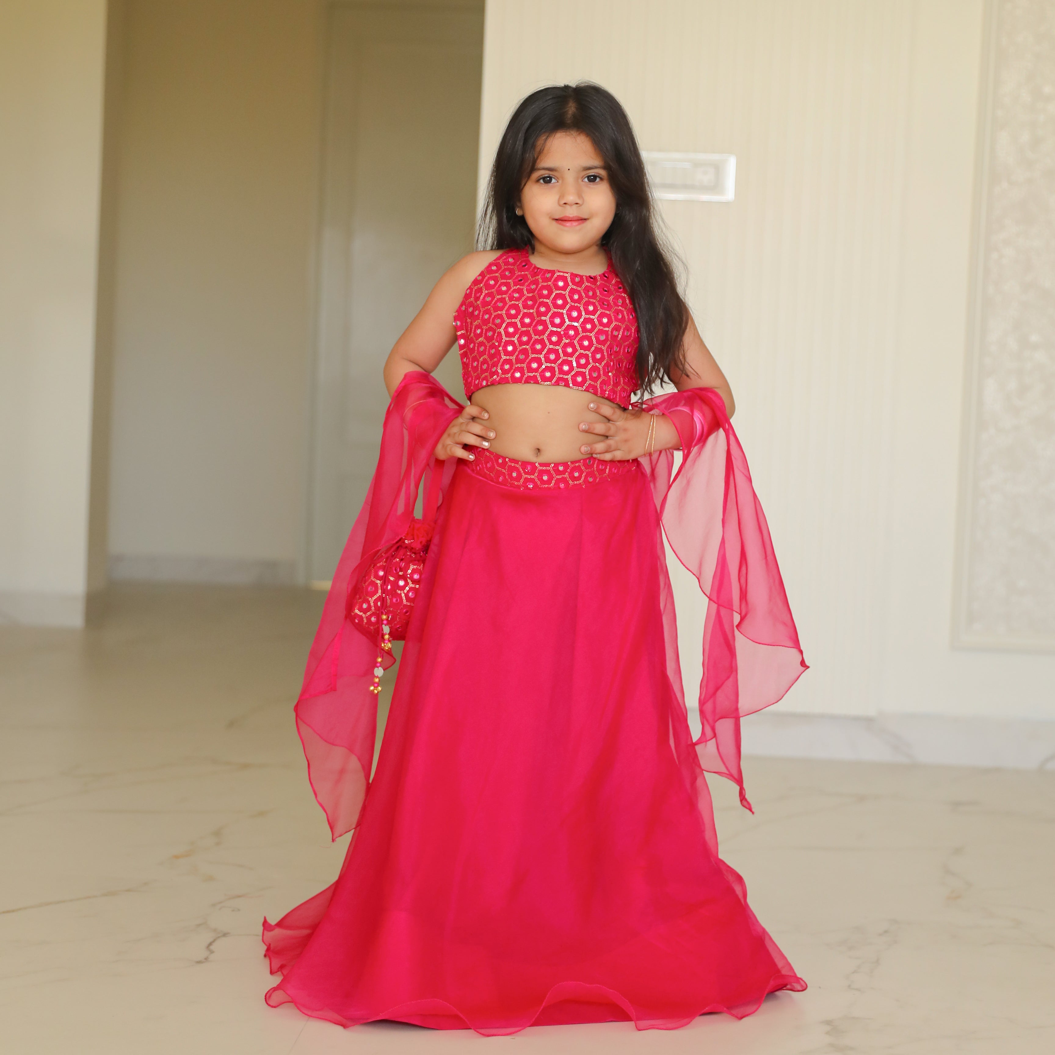 Raj Kumari Designer Red Lehenga Set For Girl Online