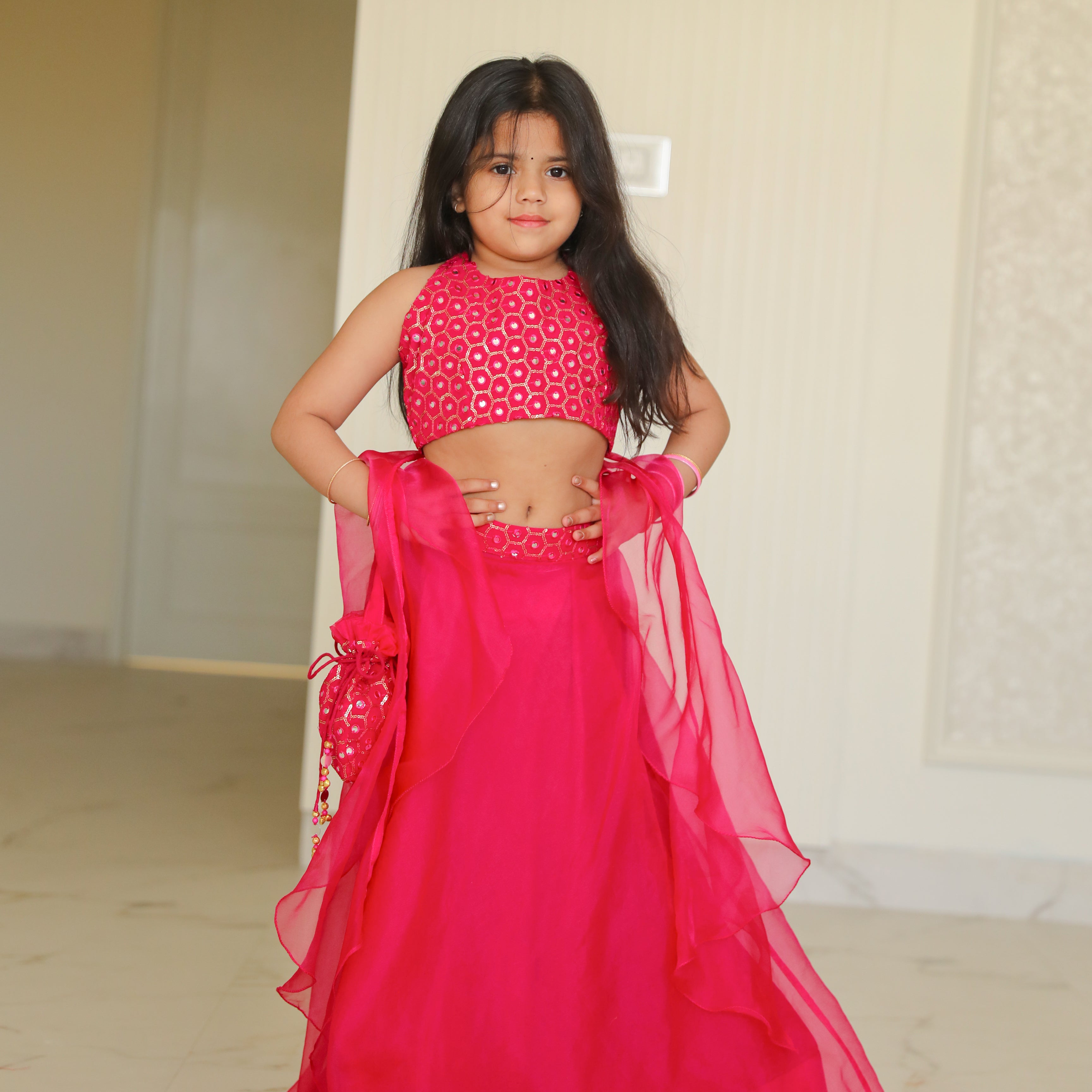 Raj Kumari Designer Red Lehenga Set For Girl Online