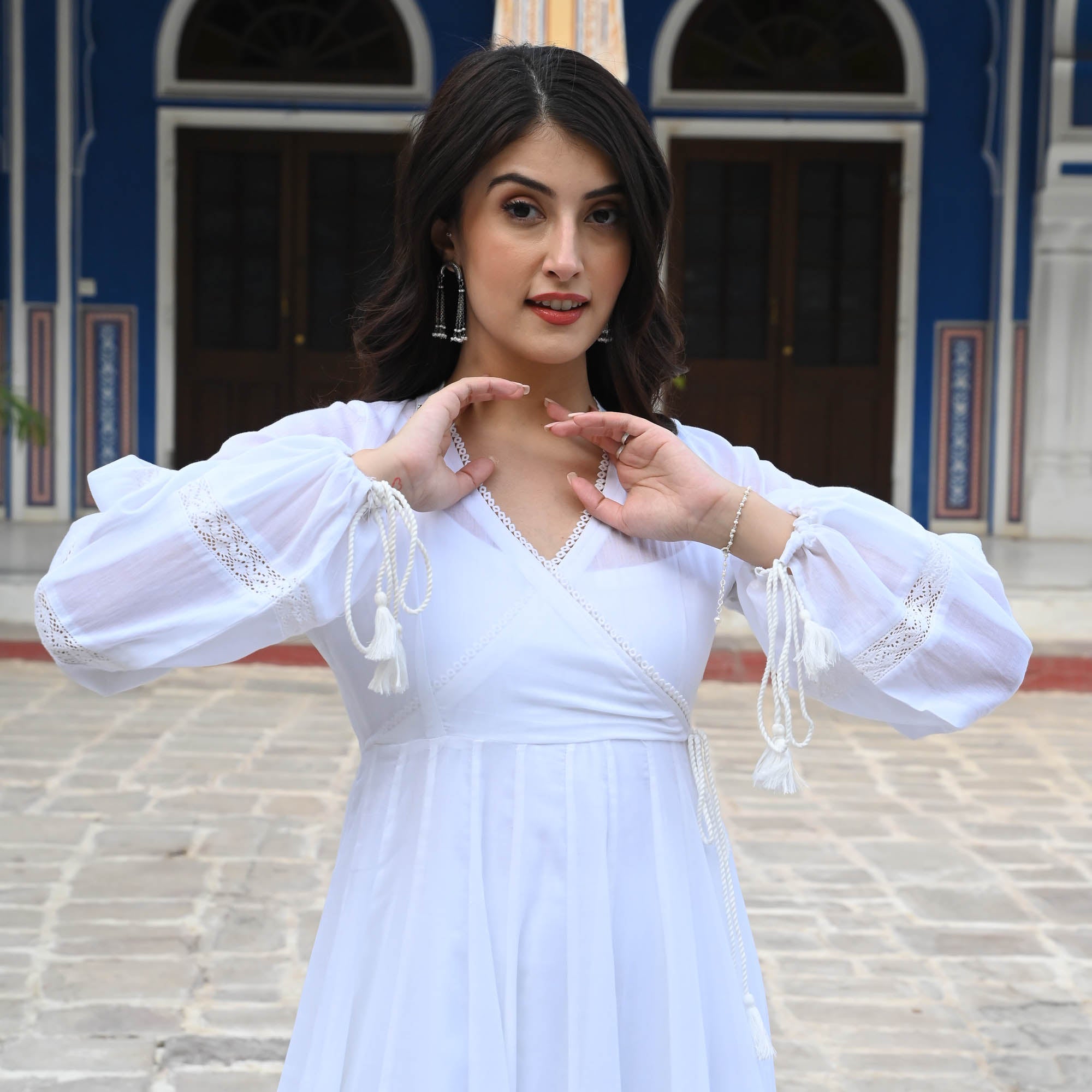 White Anarkali Suit Set for Women Online