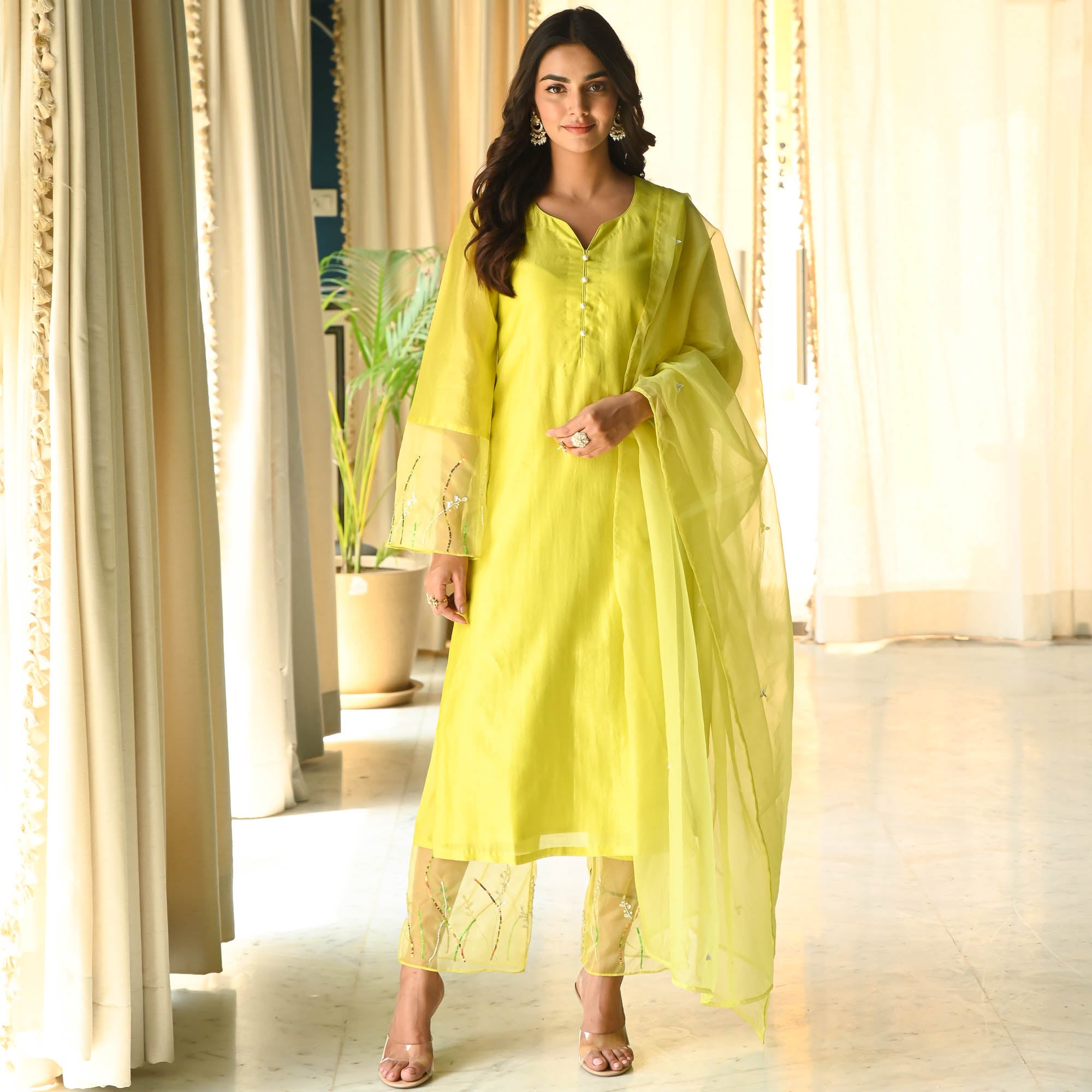 Surabhi Traditional Designer Yellow Suit Set for Women Online