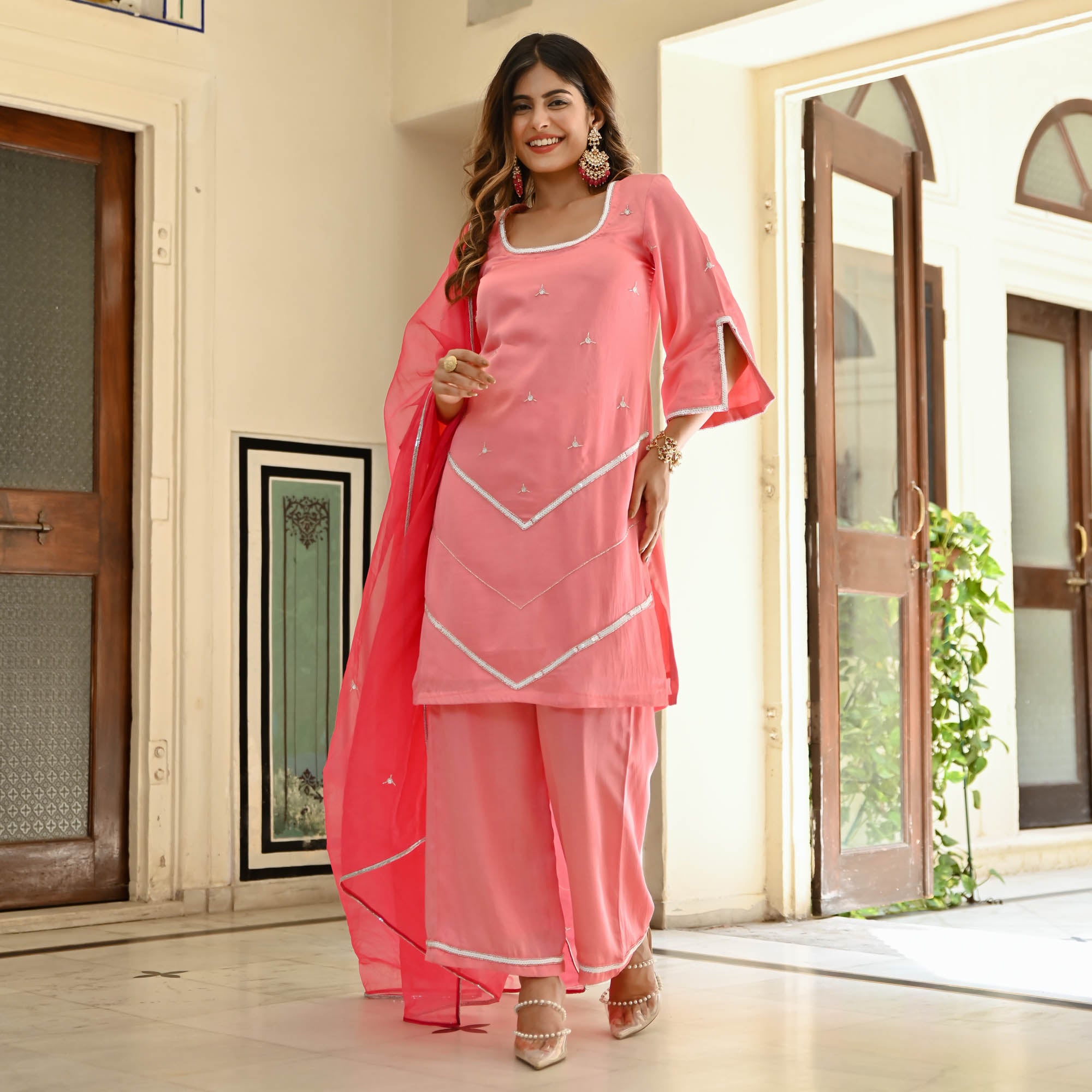 Pink Shades Suit Set for Women Online