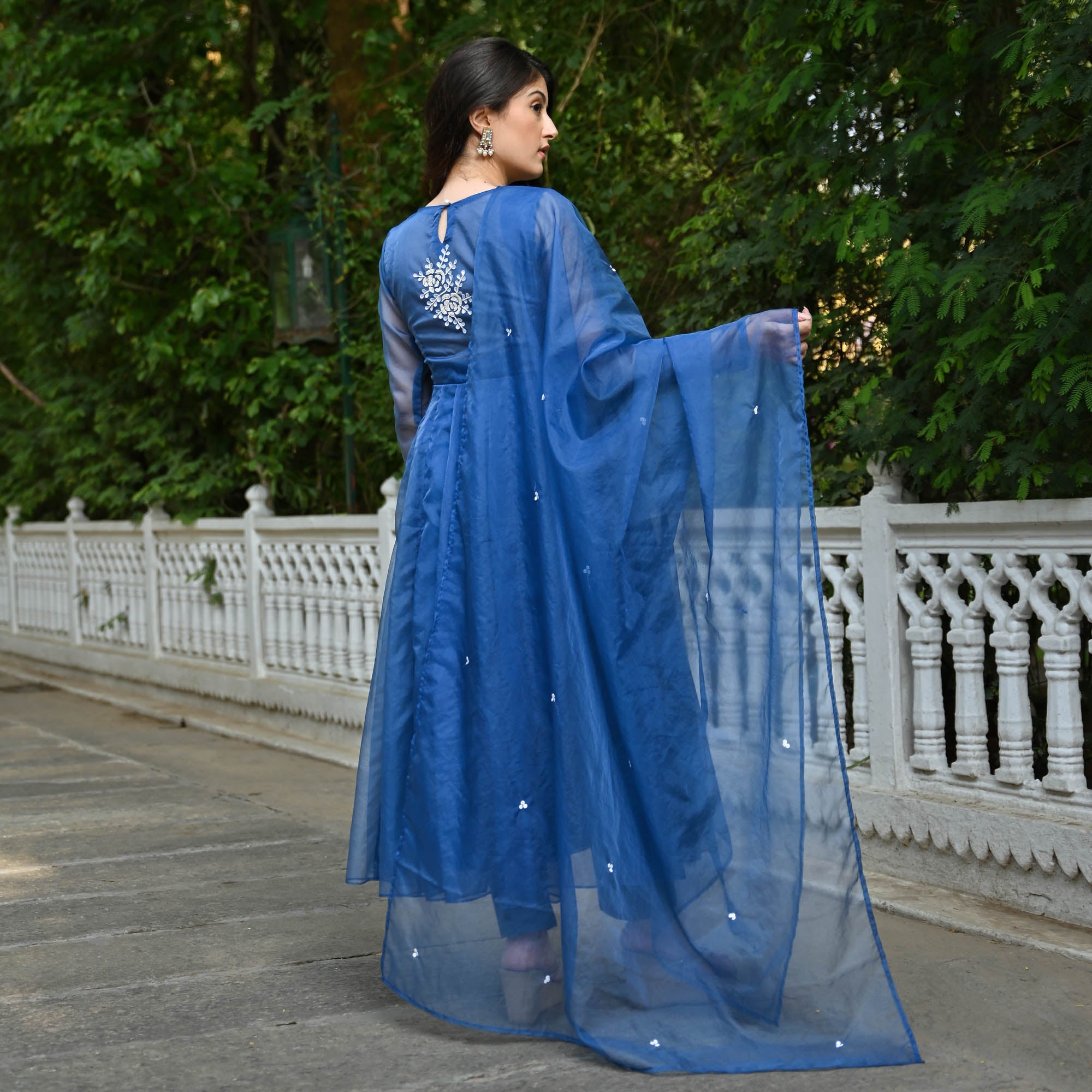 Blue Anarkali Suit Set for Women Online