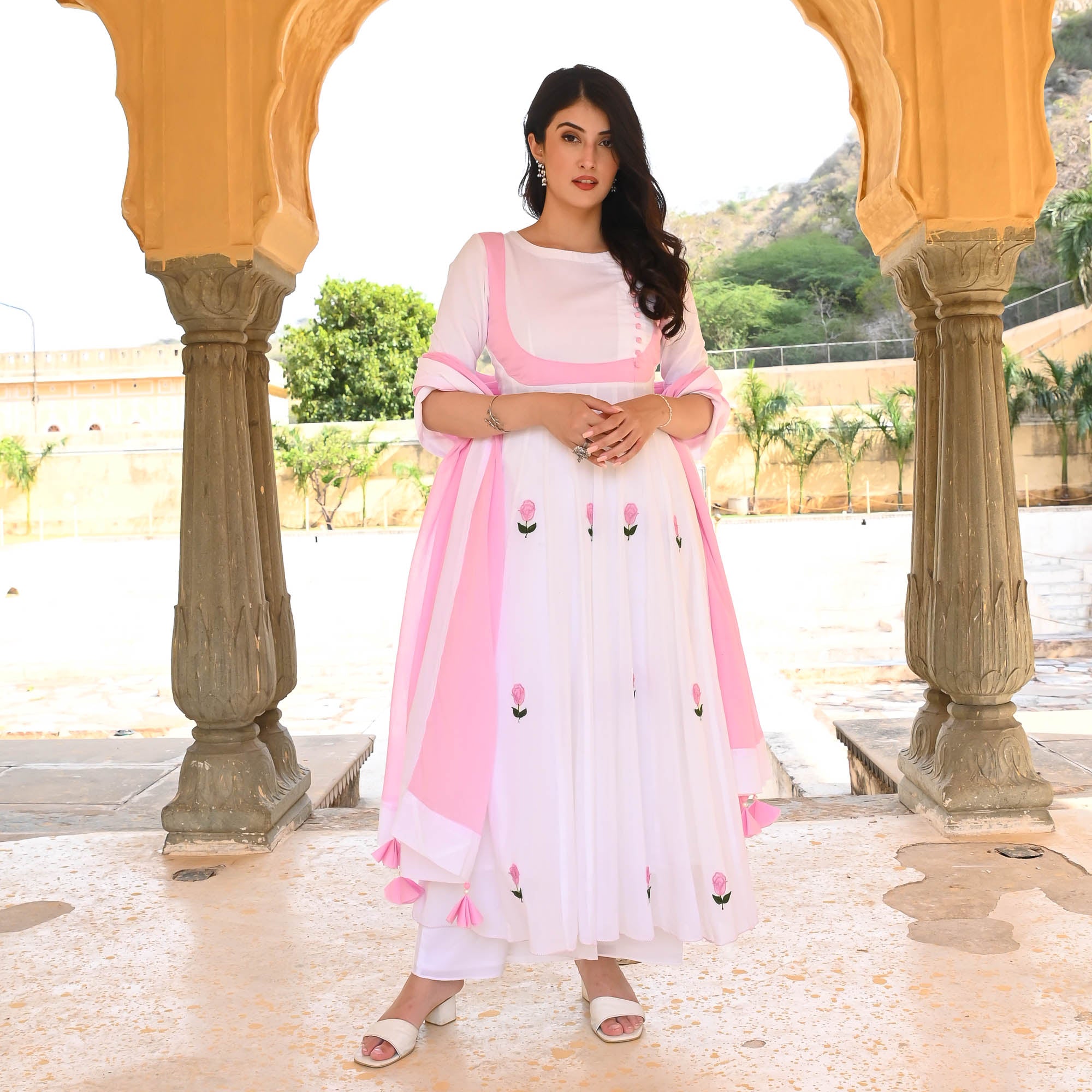 Pink Anarkali Suit Set for Women Online