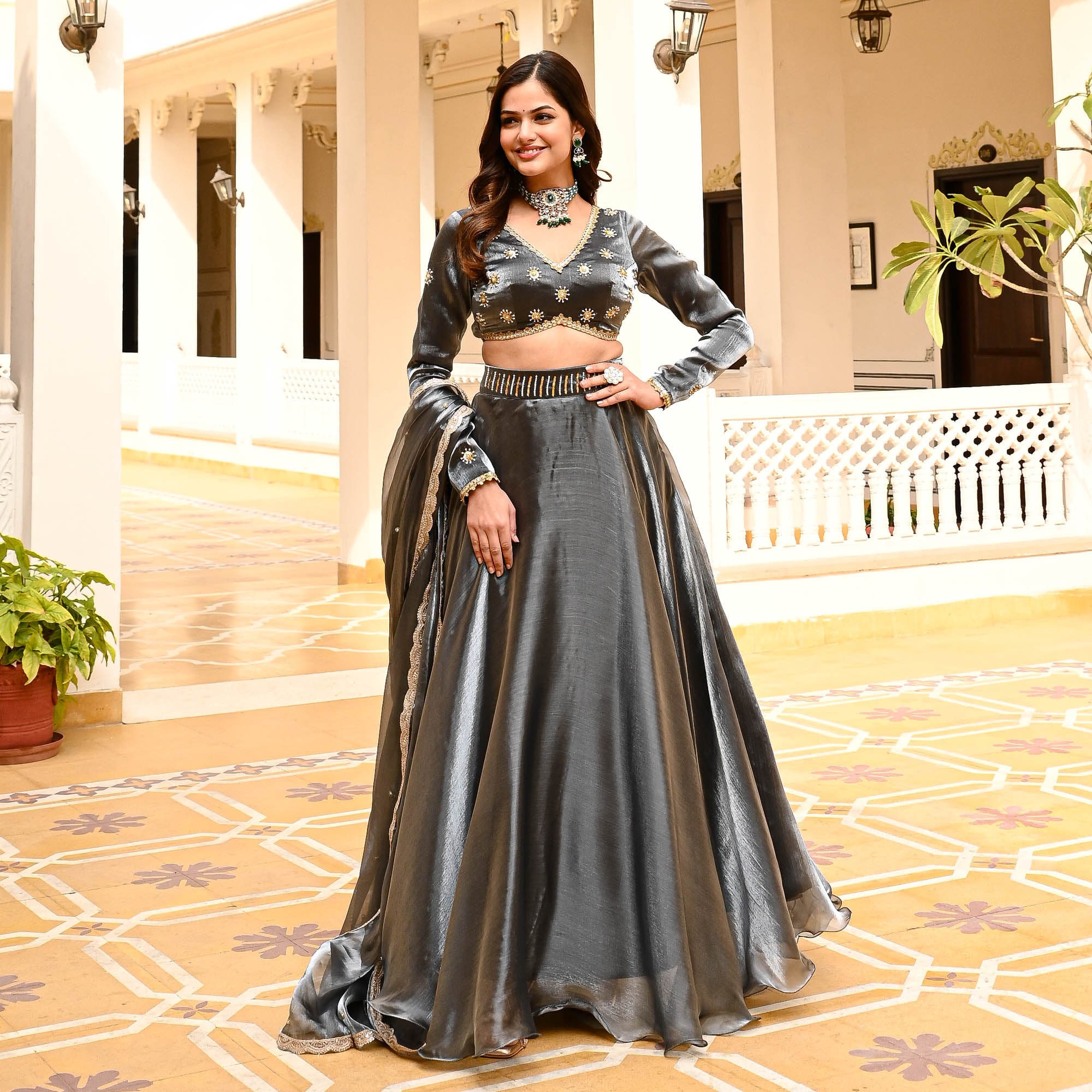 Padmini Grey Designer Lehenga Set for Women Online