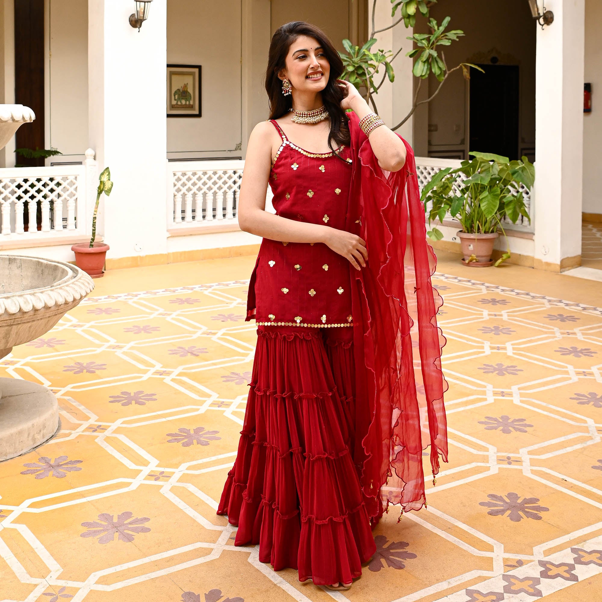 Red Gharara Suit for Women Online