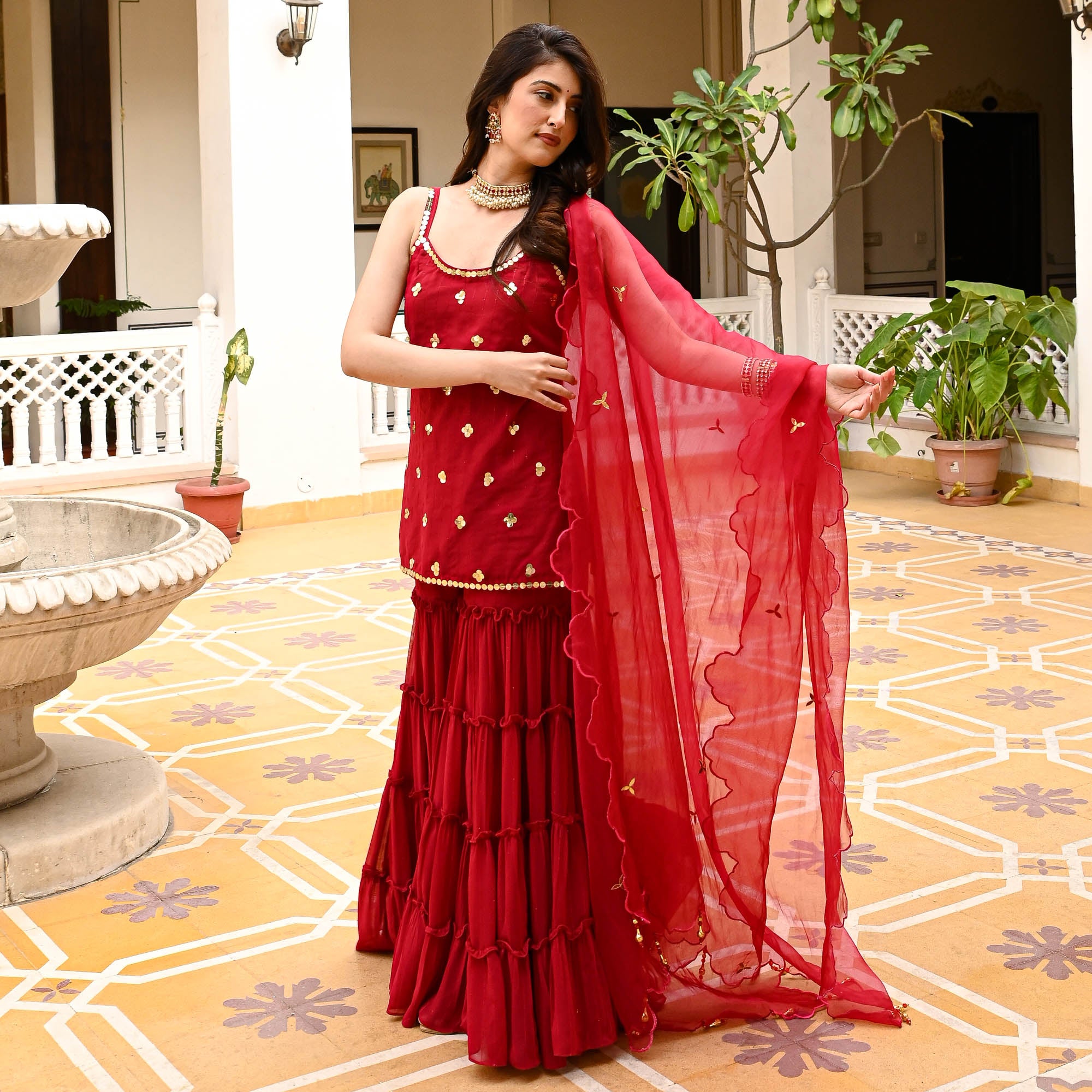 Red Gharara Suit for Women Online