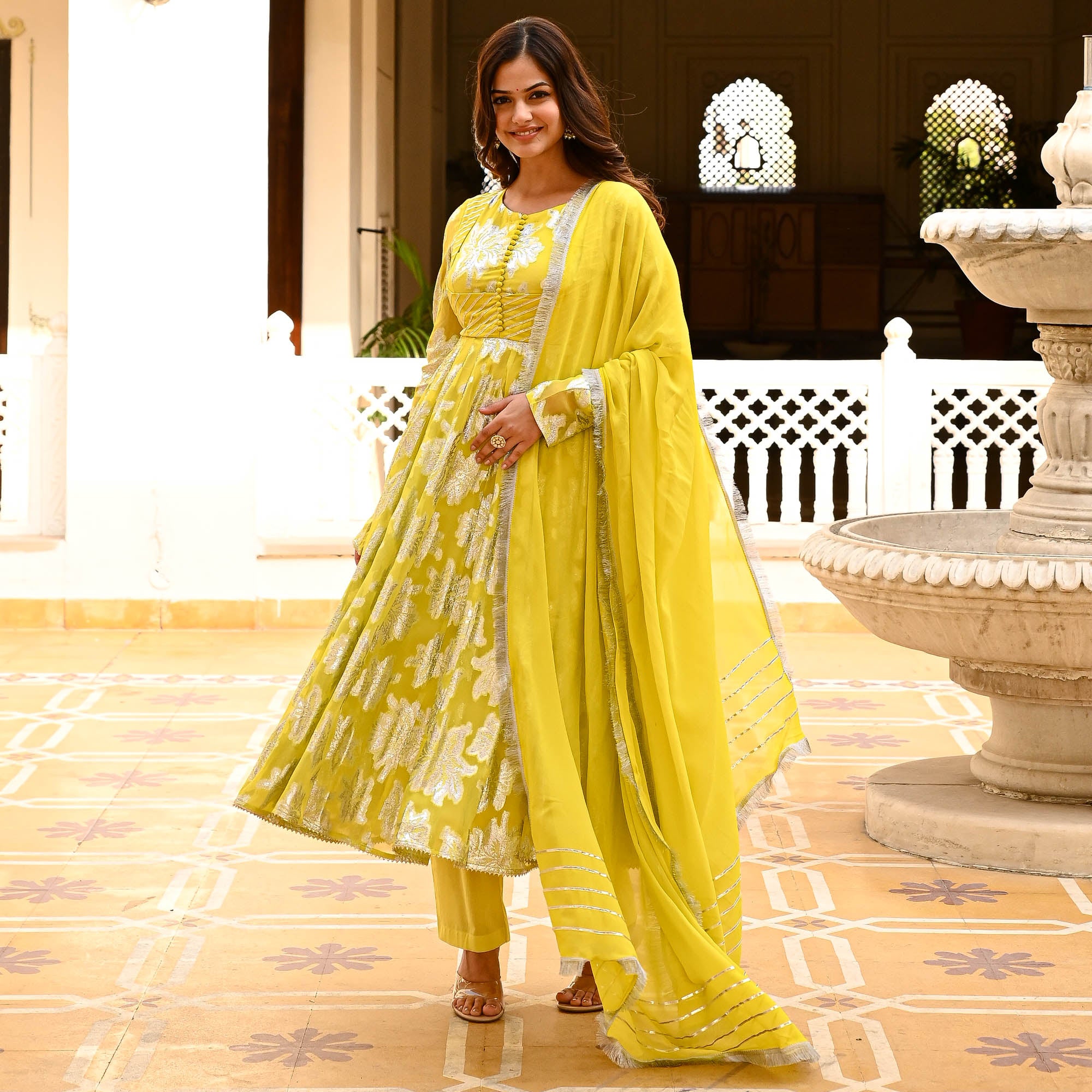 Zalima Yellow Full Sleeve Designer Suit Set for Women Online