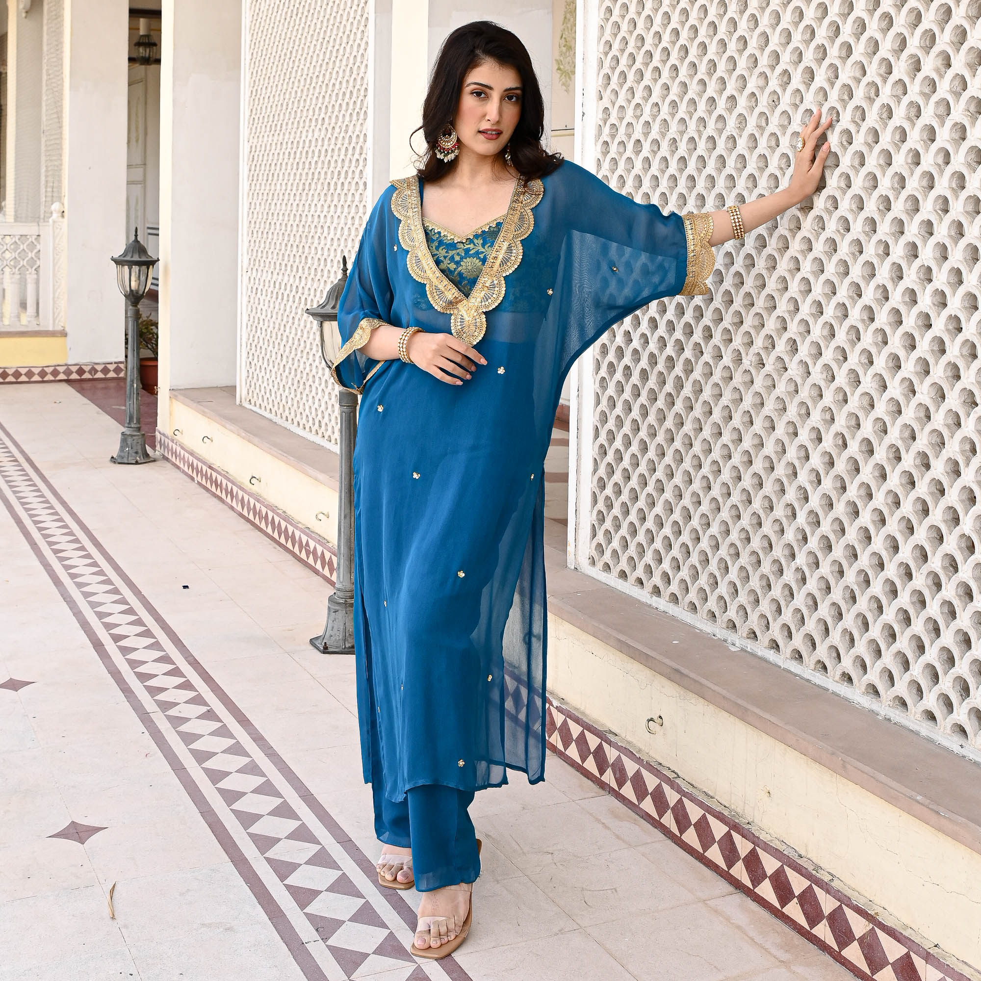 Mitwa Blue Designer Co ord Set For Women Online