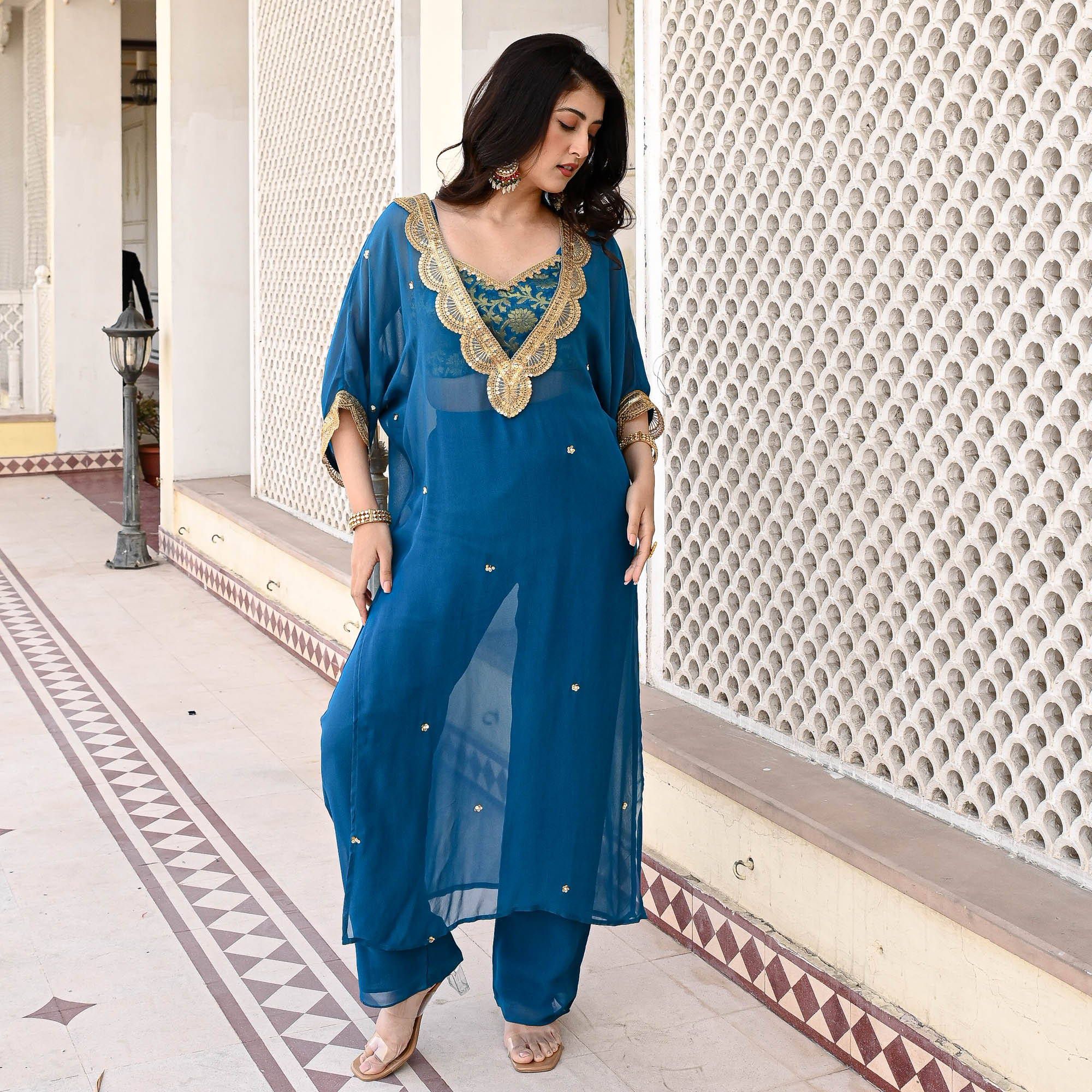 Mitwa Blue Designer Co ord Set For Women Online