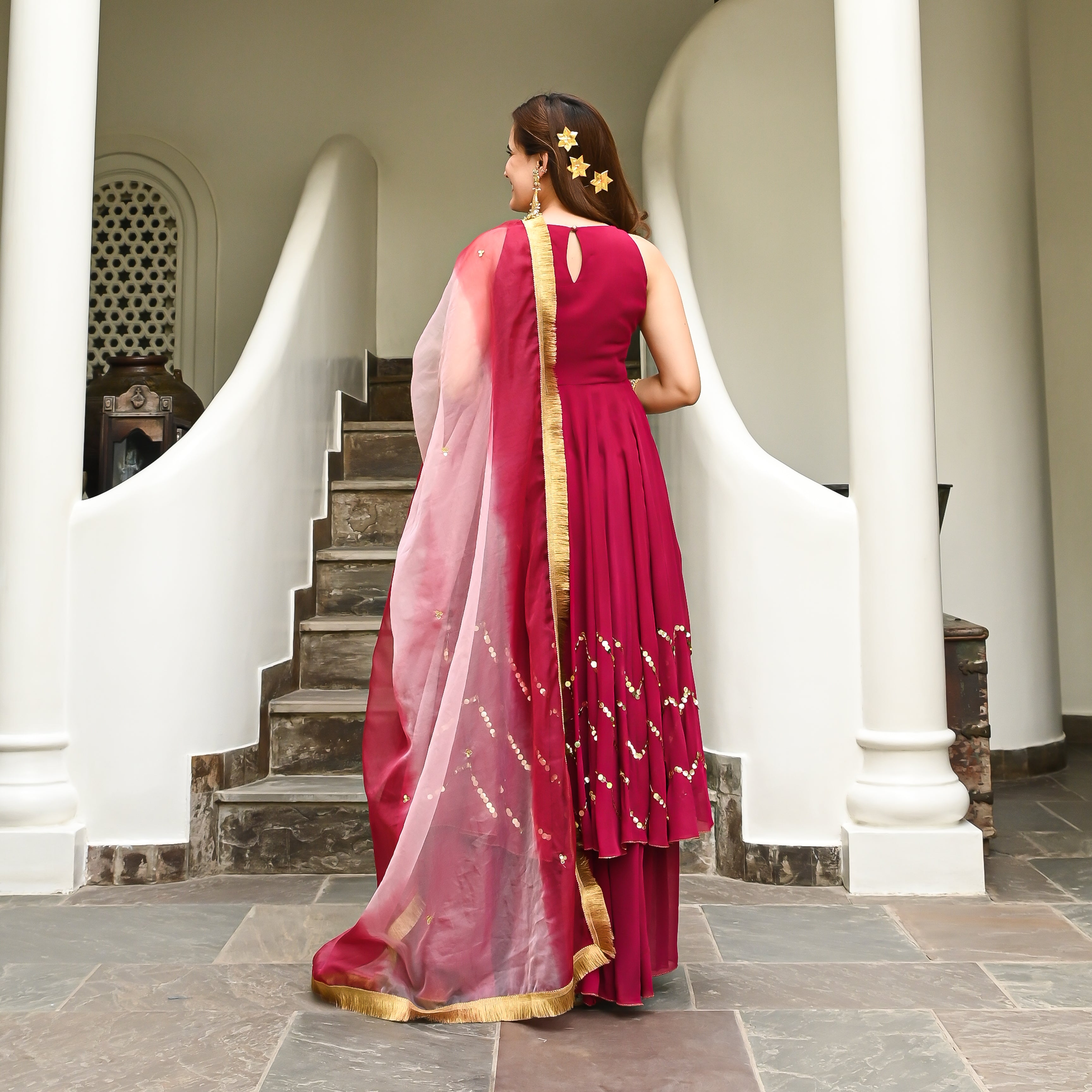 Pink Halter Neck Sharara Suit for Women Online
