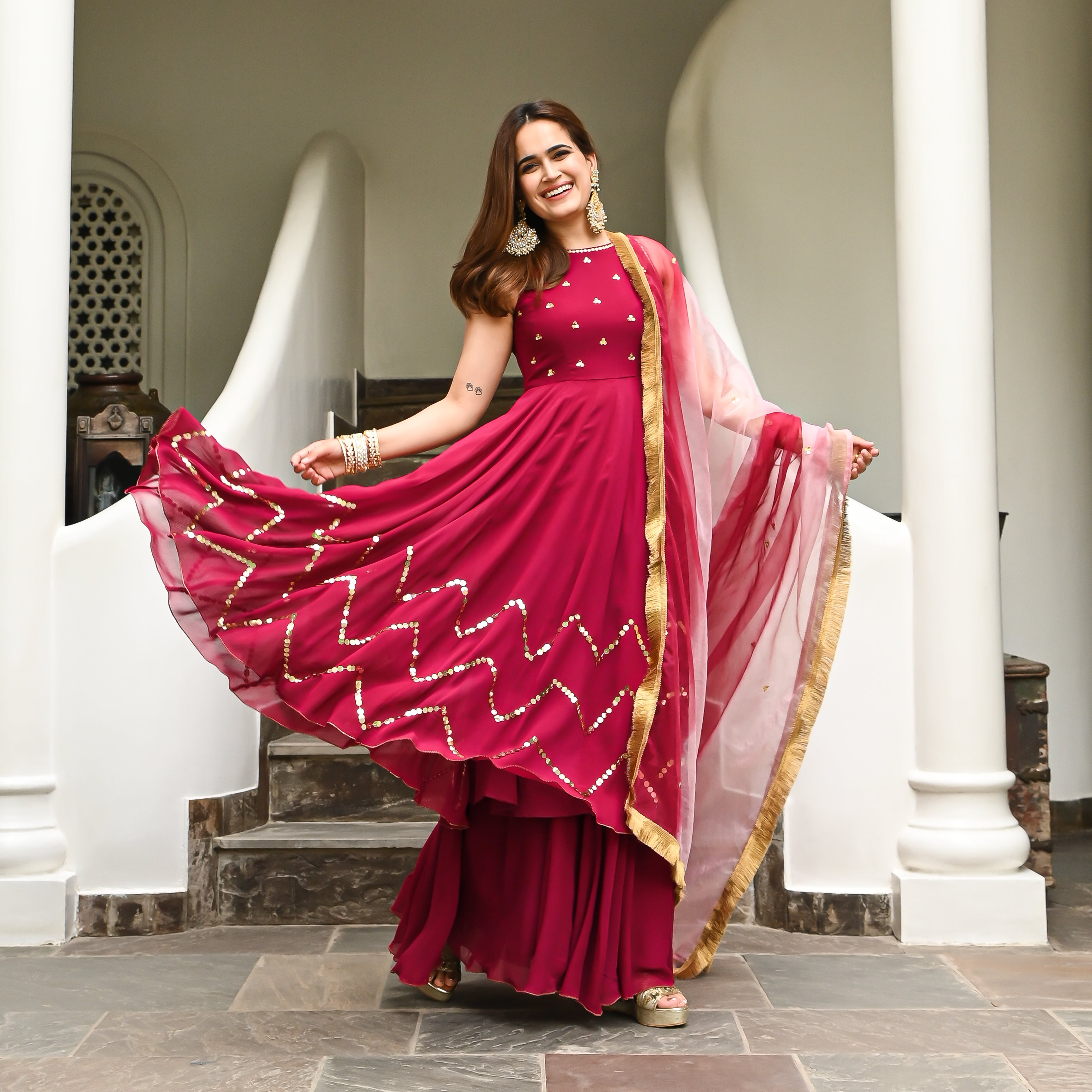 New Designer Sharara Suits Mehendi Outfits for Guests