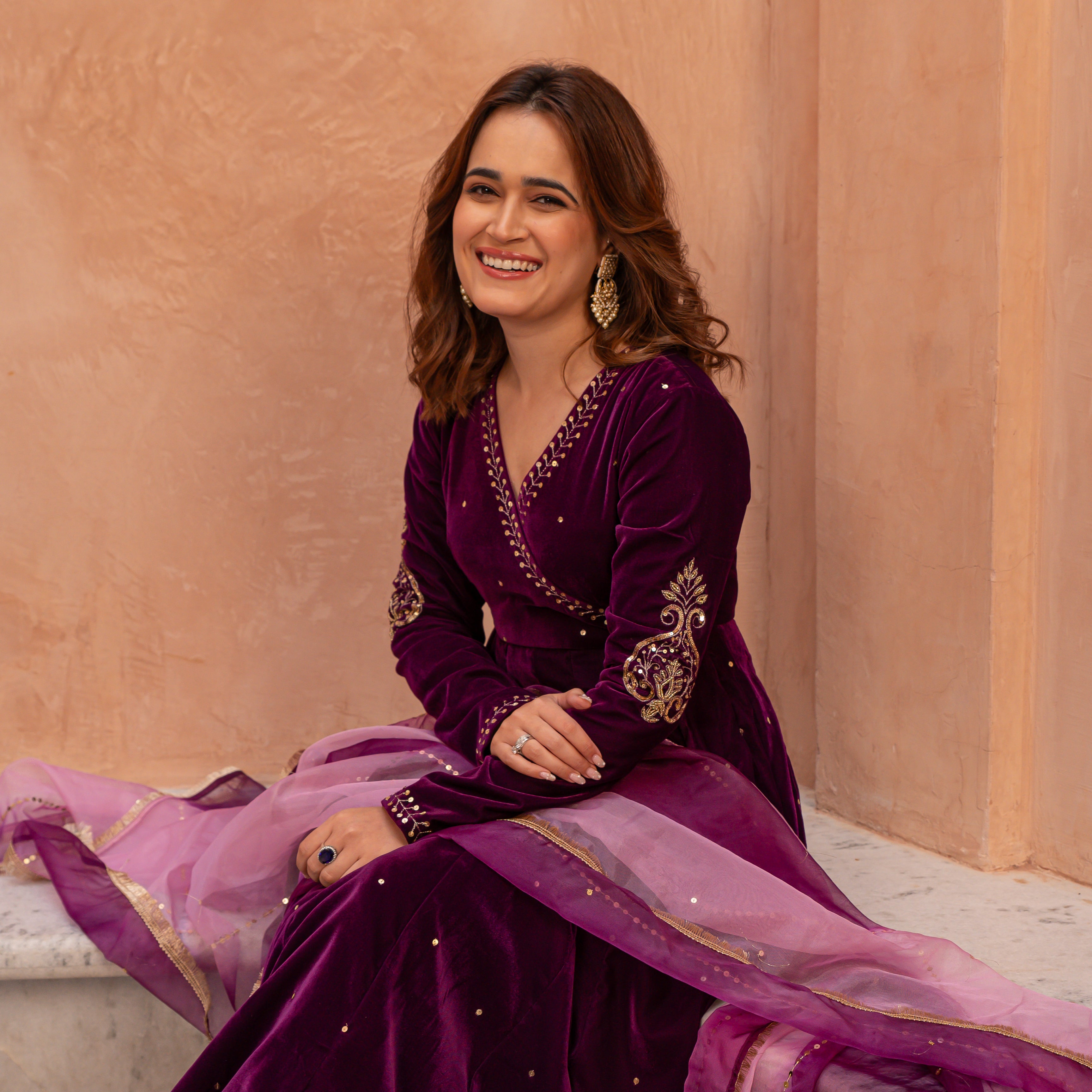 velvet anarkali dress designs Velvet Anarkali Suits