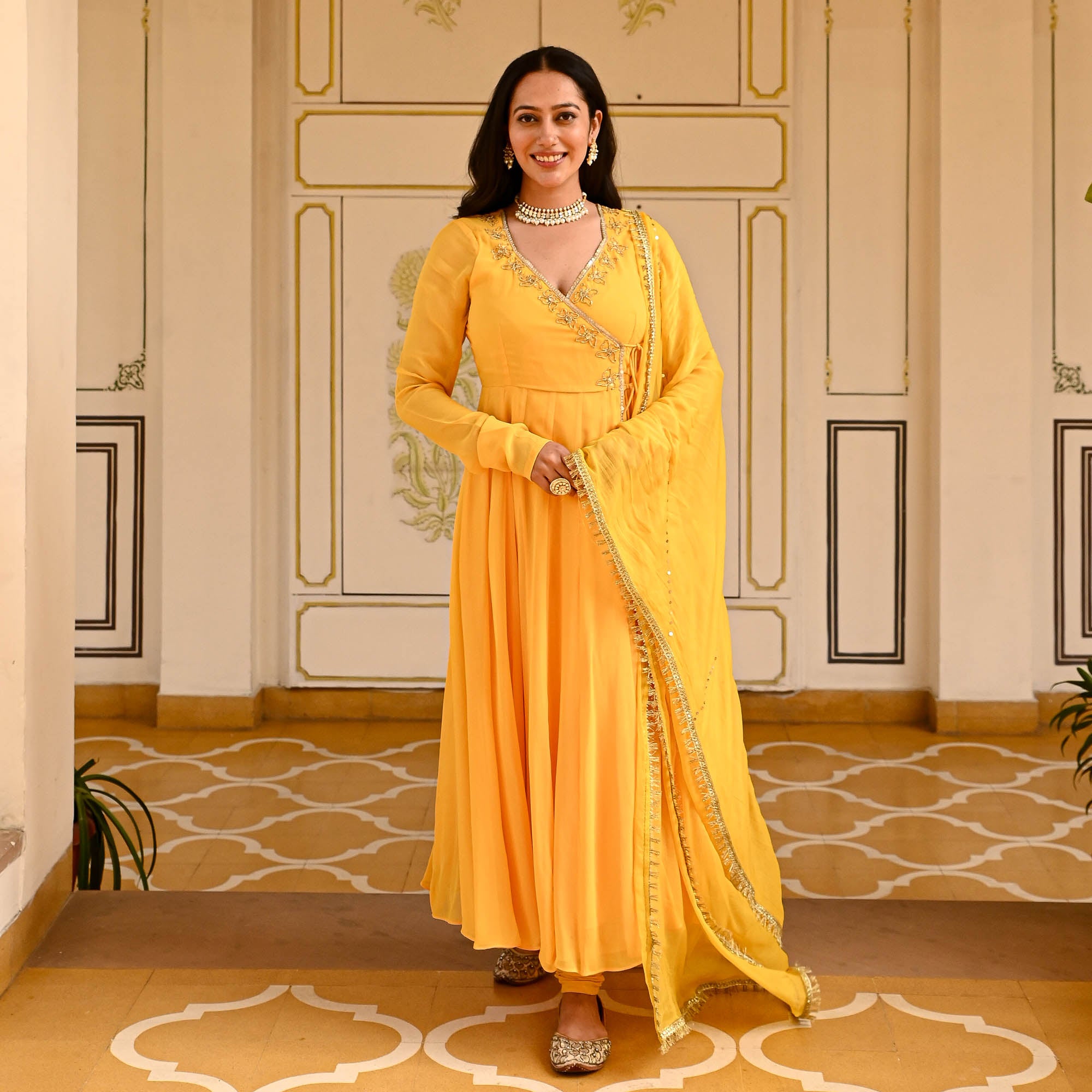 Ishani Yellow Designer Georgette Suit Set for Women Online