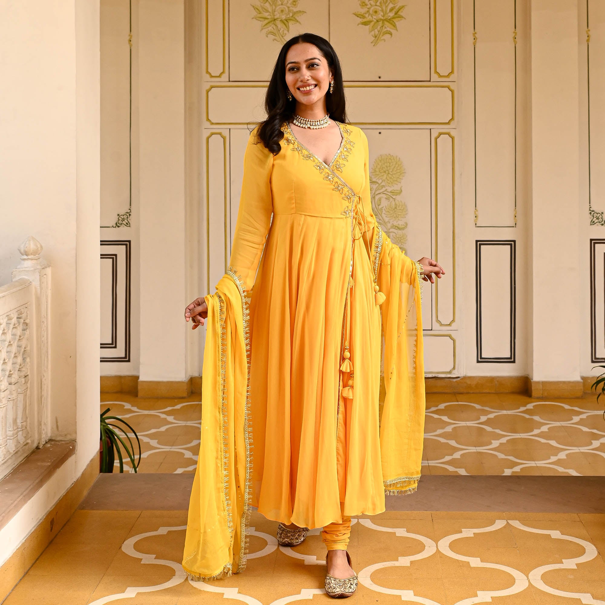 Ishani Yellow Designer Georgette Suit Set for Women Online