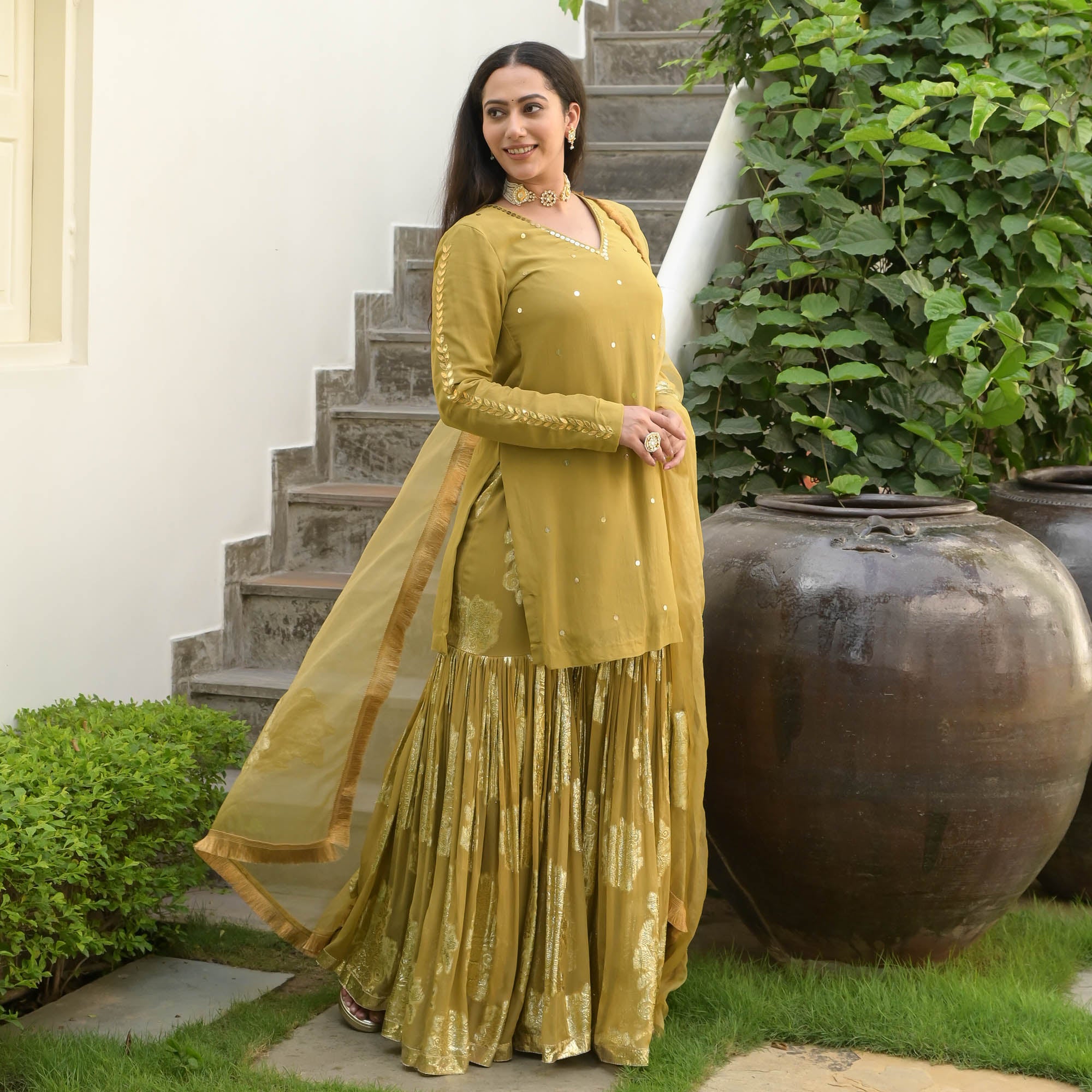 green gharara dress Green bridal Sharara - 32% OFF