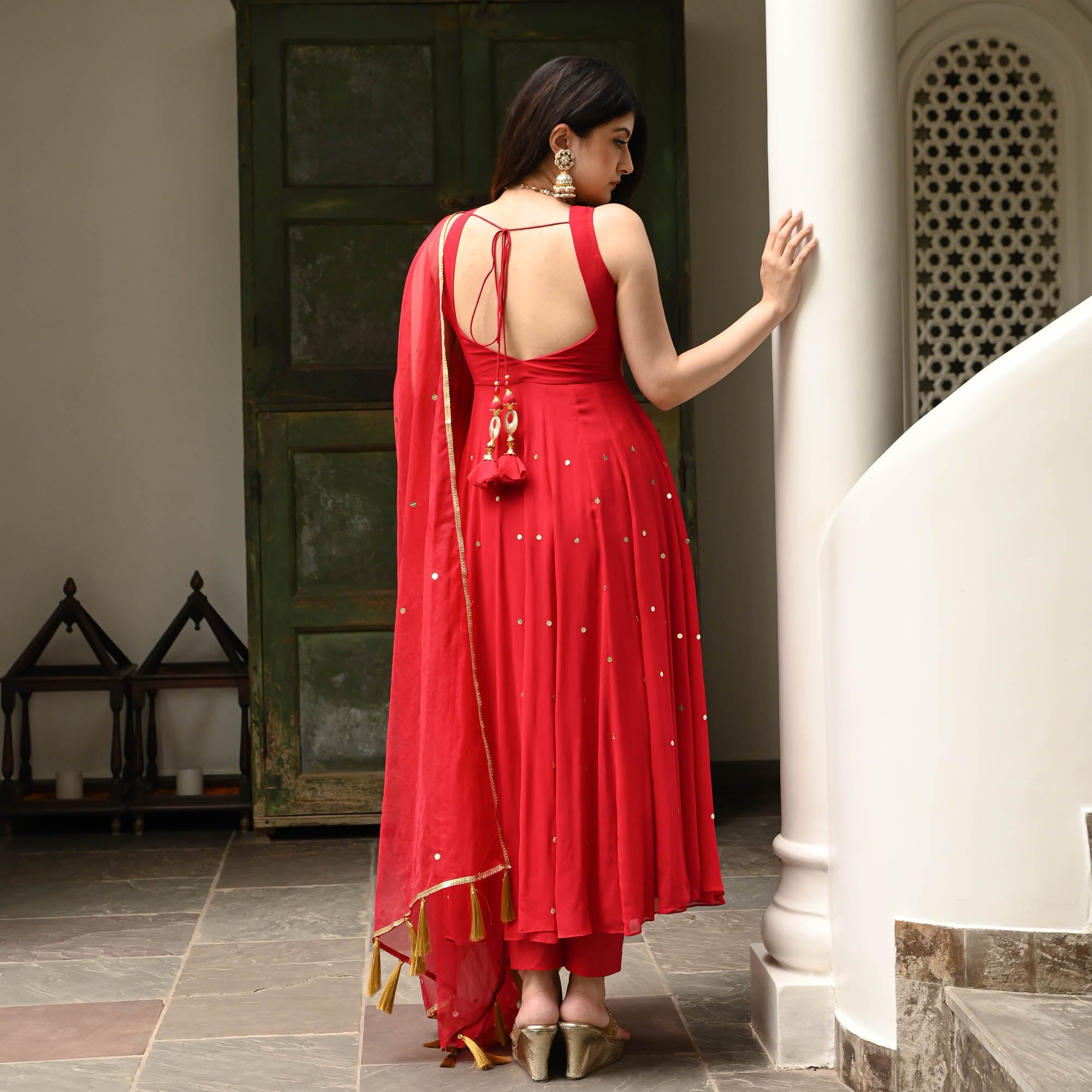 Red Georgette Anarkali Suit for Women Online
