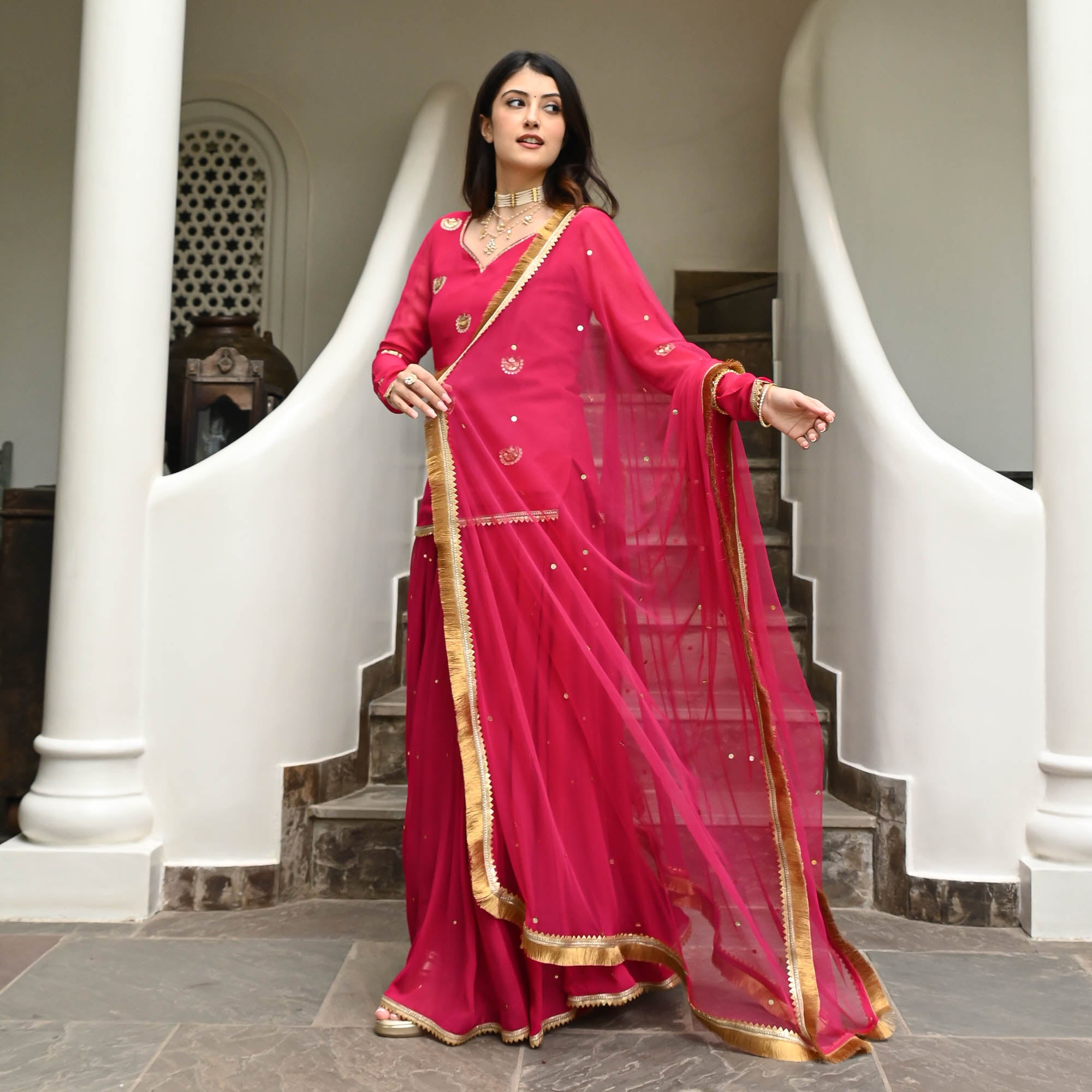 Dark Pink Sharara Suit for Women Online