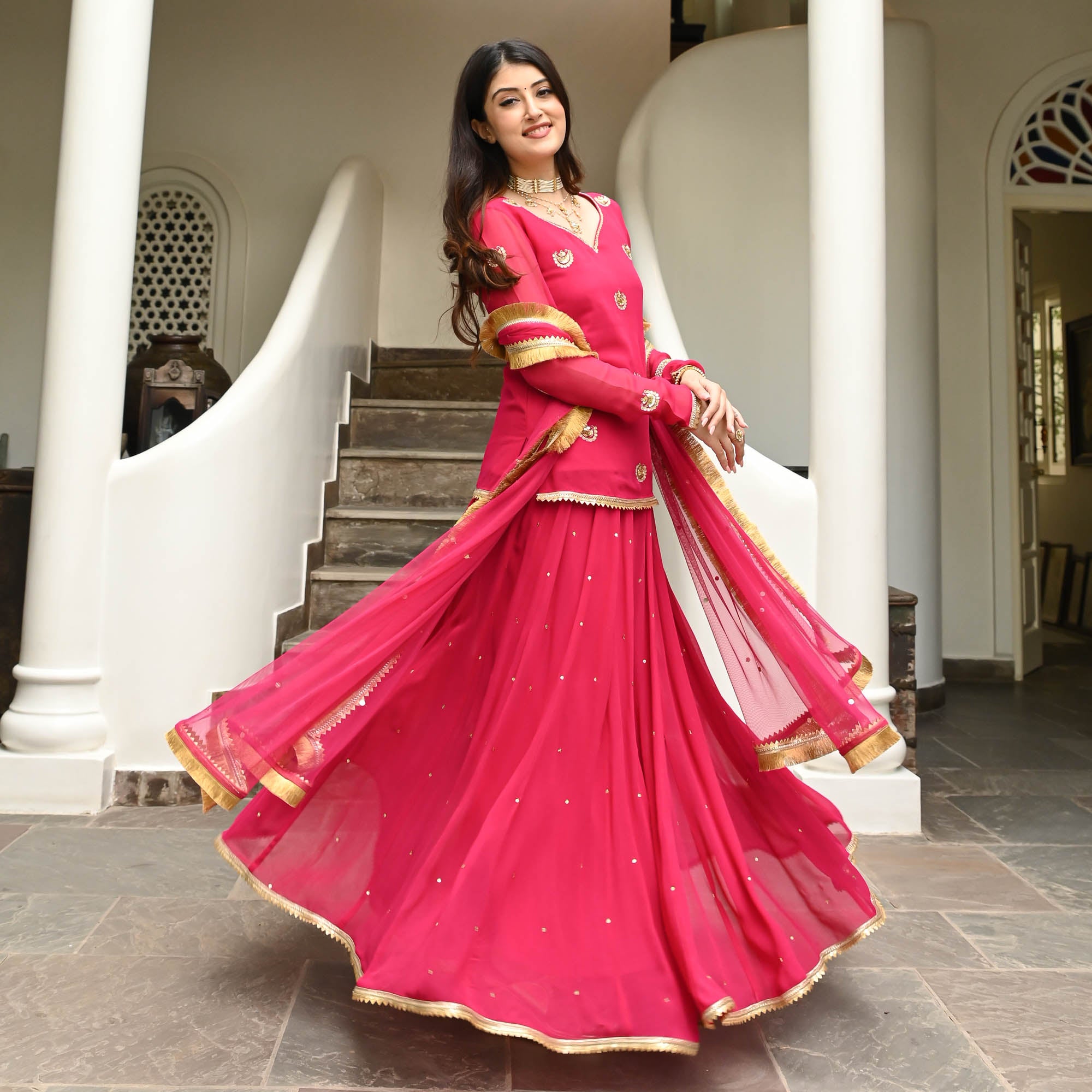 Dark Pink Sharara Suit for Women Online