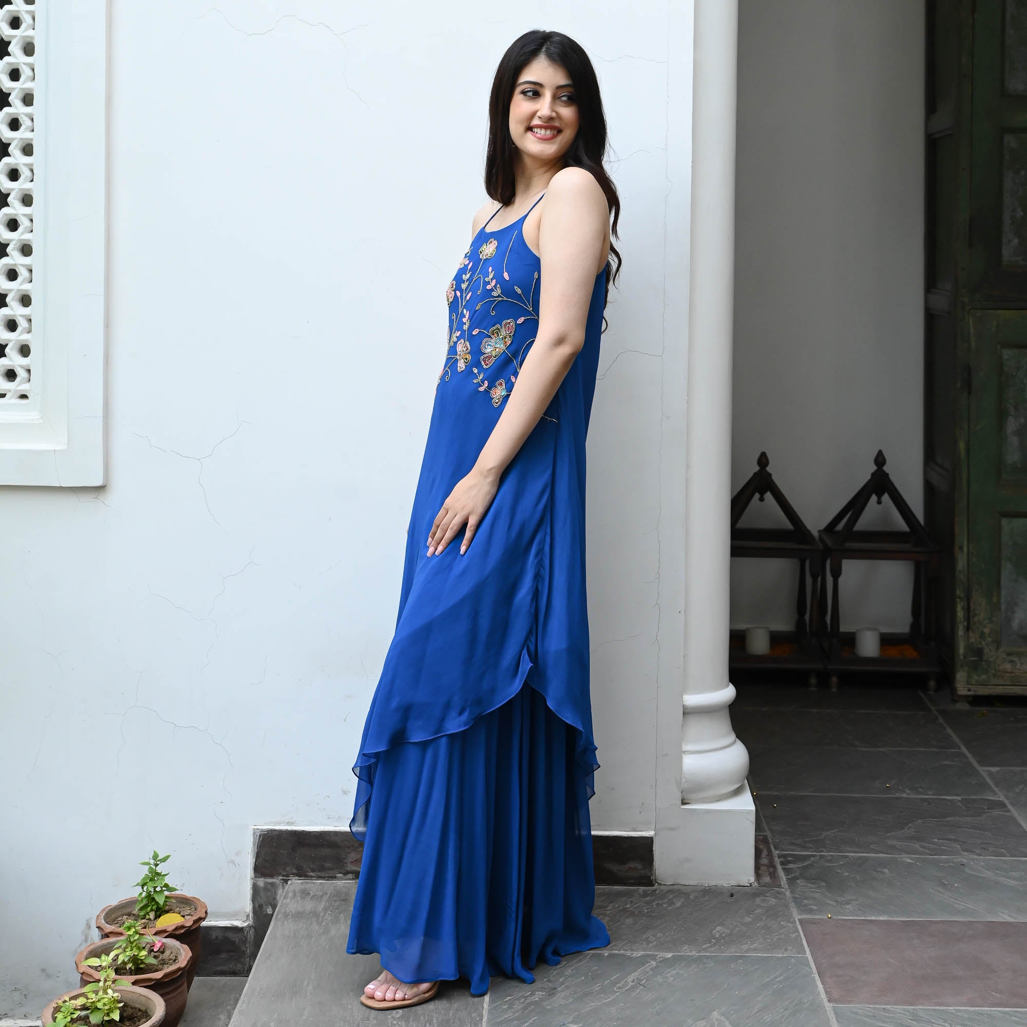 Blue Designer Handwork Kurta Set for Women Online