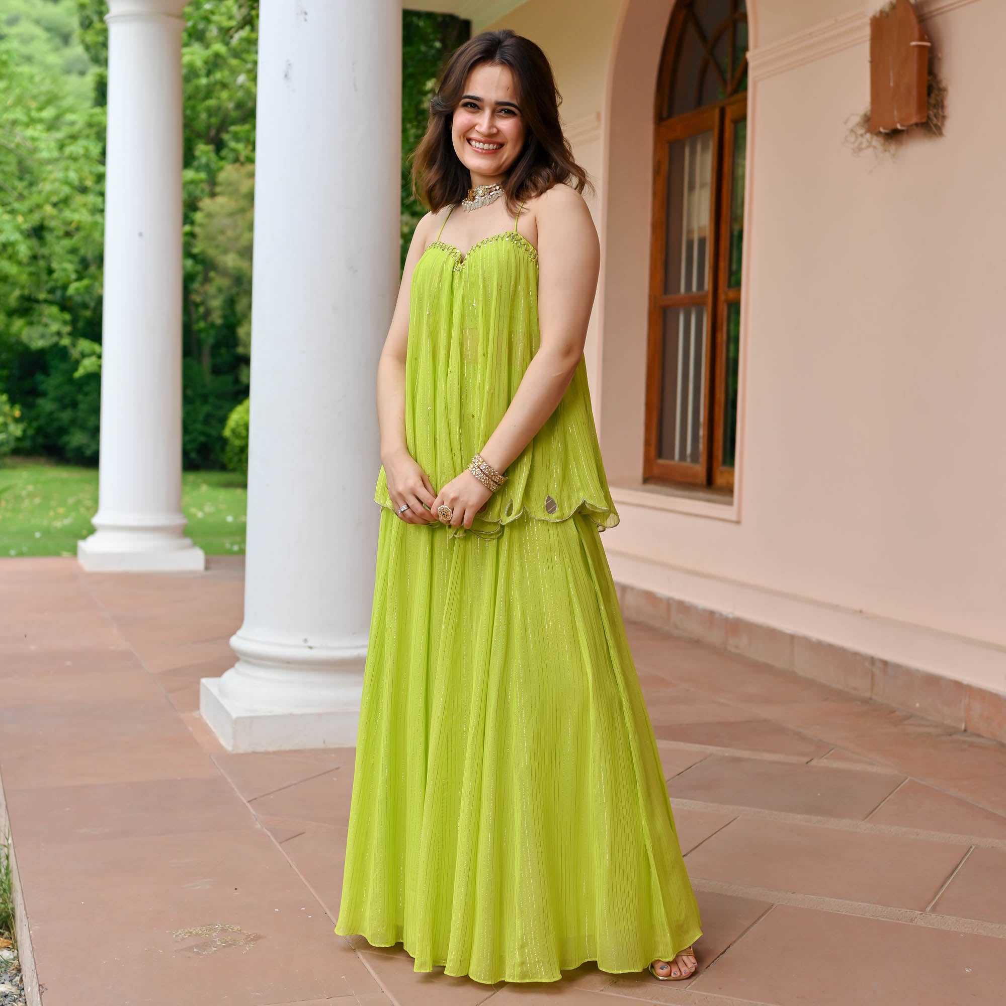 Veera Green Designer Lurex Co-Ord Set For Women Online