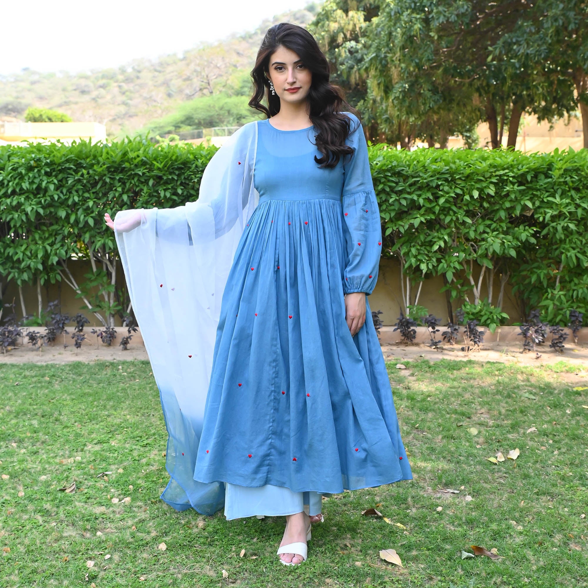 Sweetheart Traditional Designer Blue Suit Set for Women Online