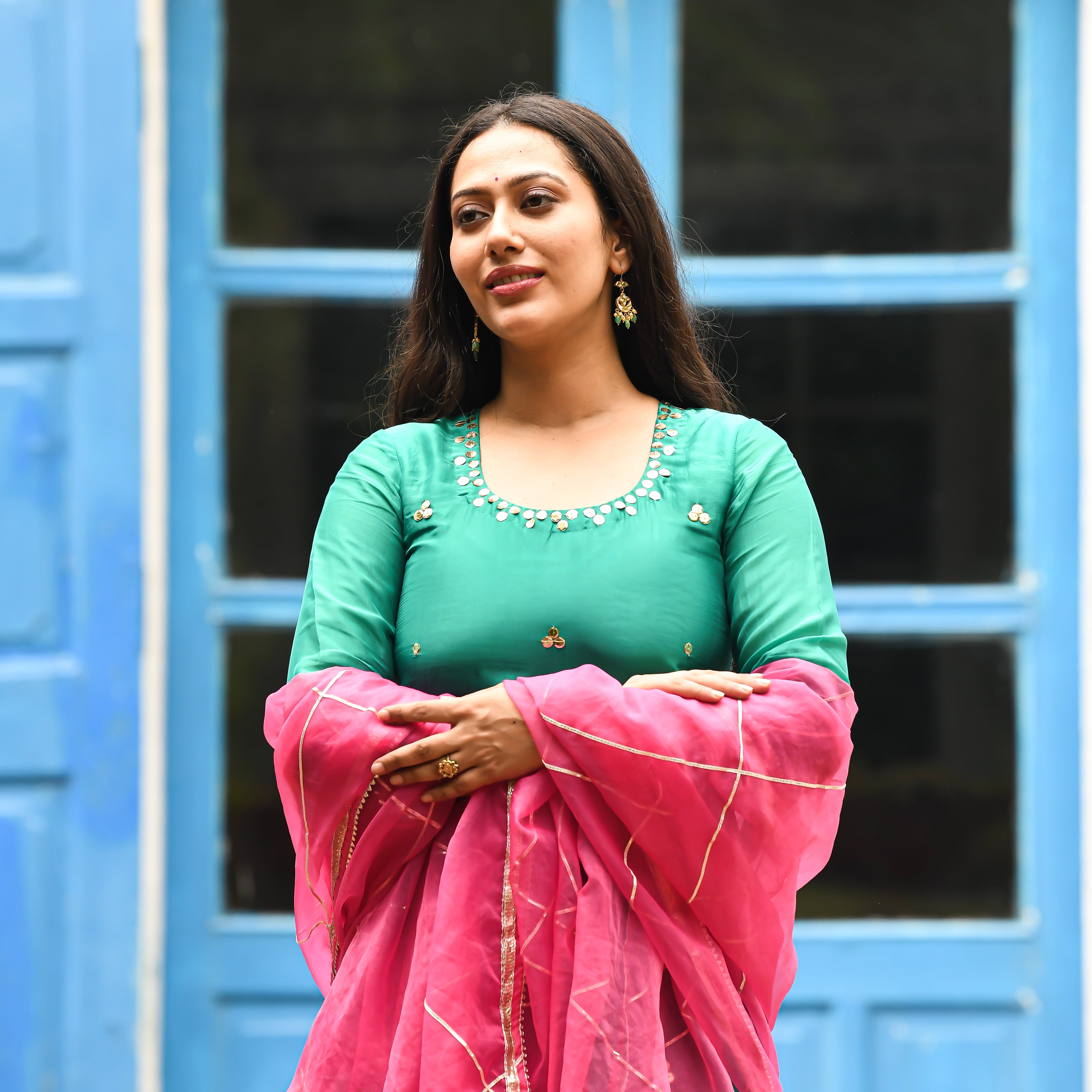 Aashna Green Designer Cotton Salwar Suit Set For Women Online