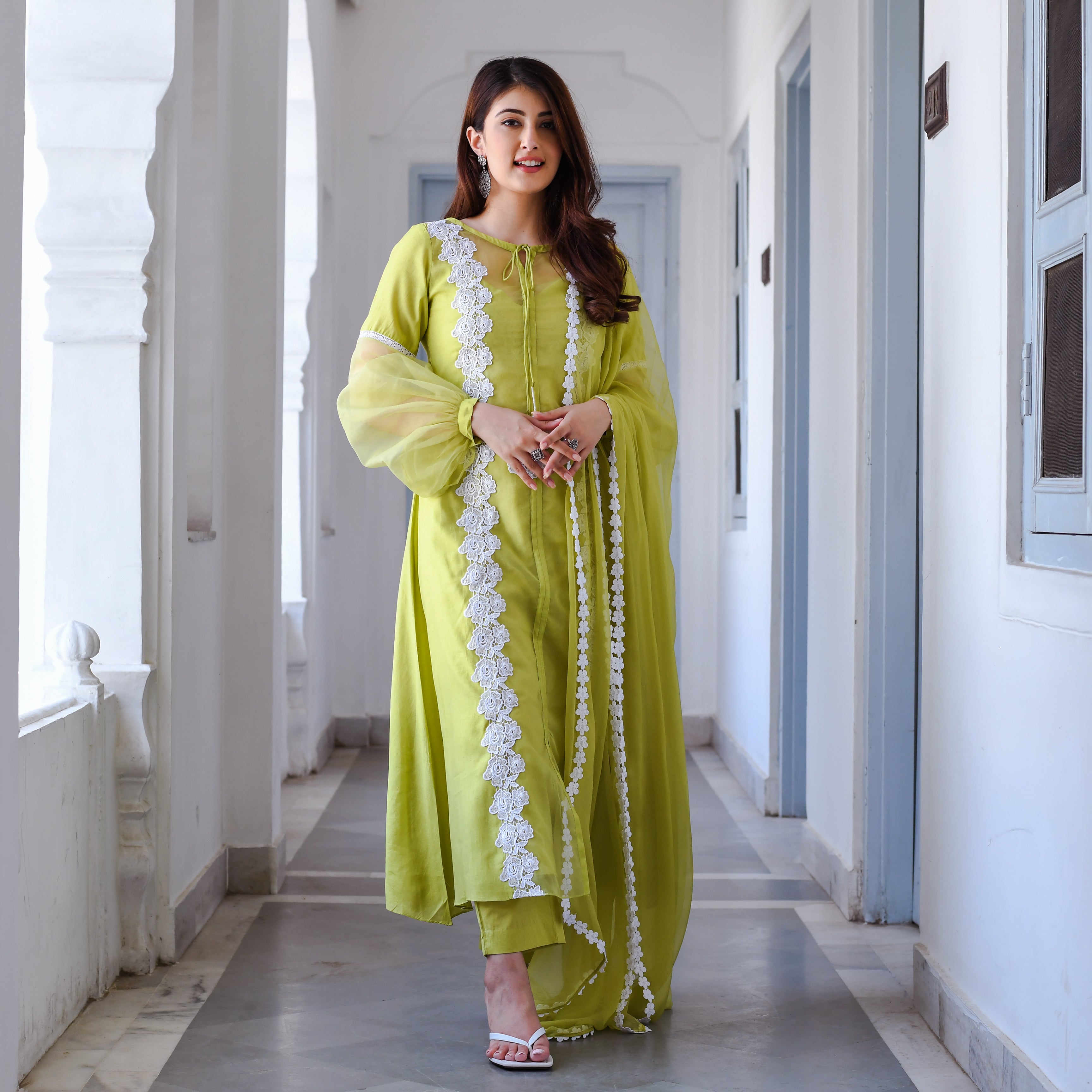  Kirshi Green Ethnic Wear Designer Traditional Suit Set For Women Online
