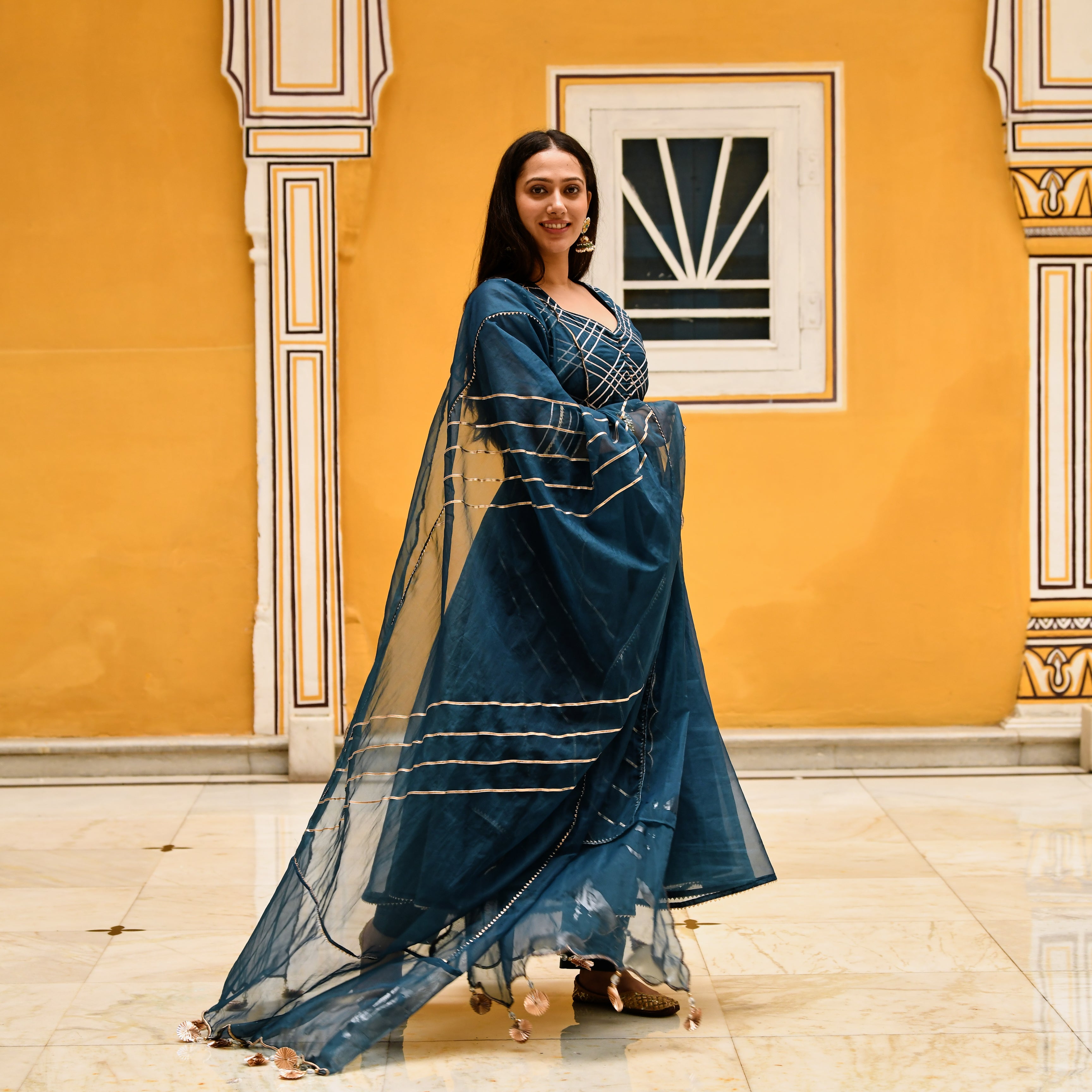  Darpan Blue Designer Traditional Suit Set For Women Online