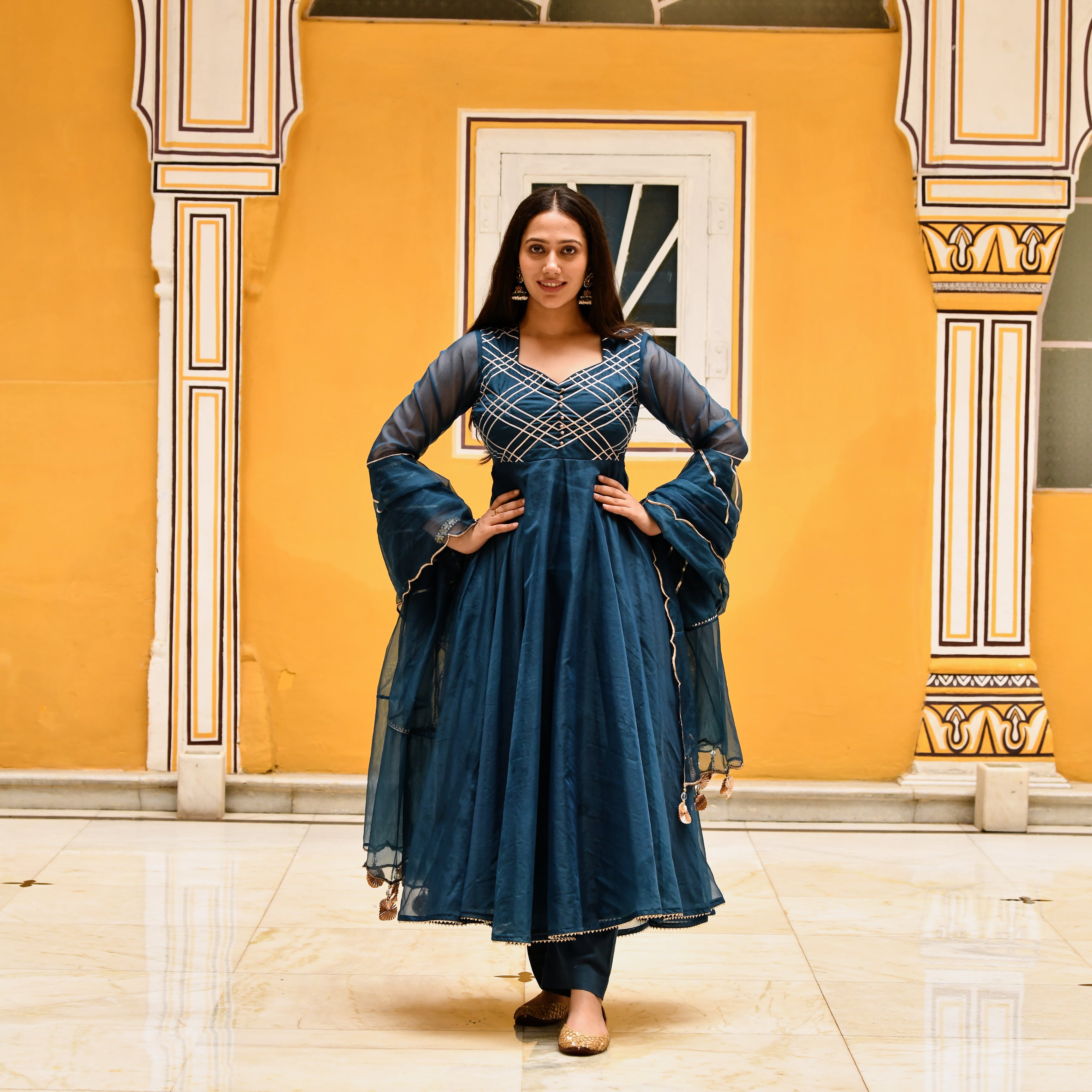  Darpan Blue Designer Traditional Suit Set For Women Online