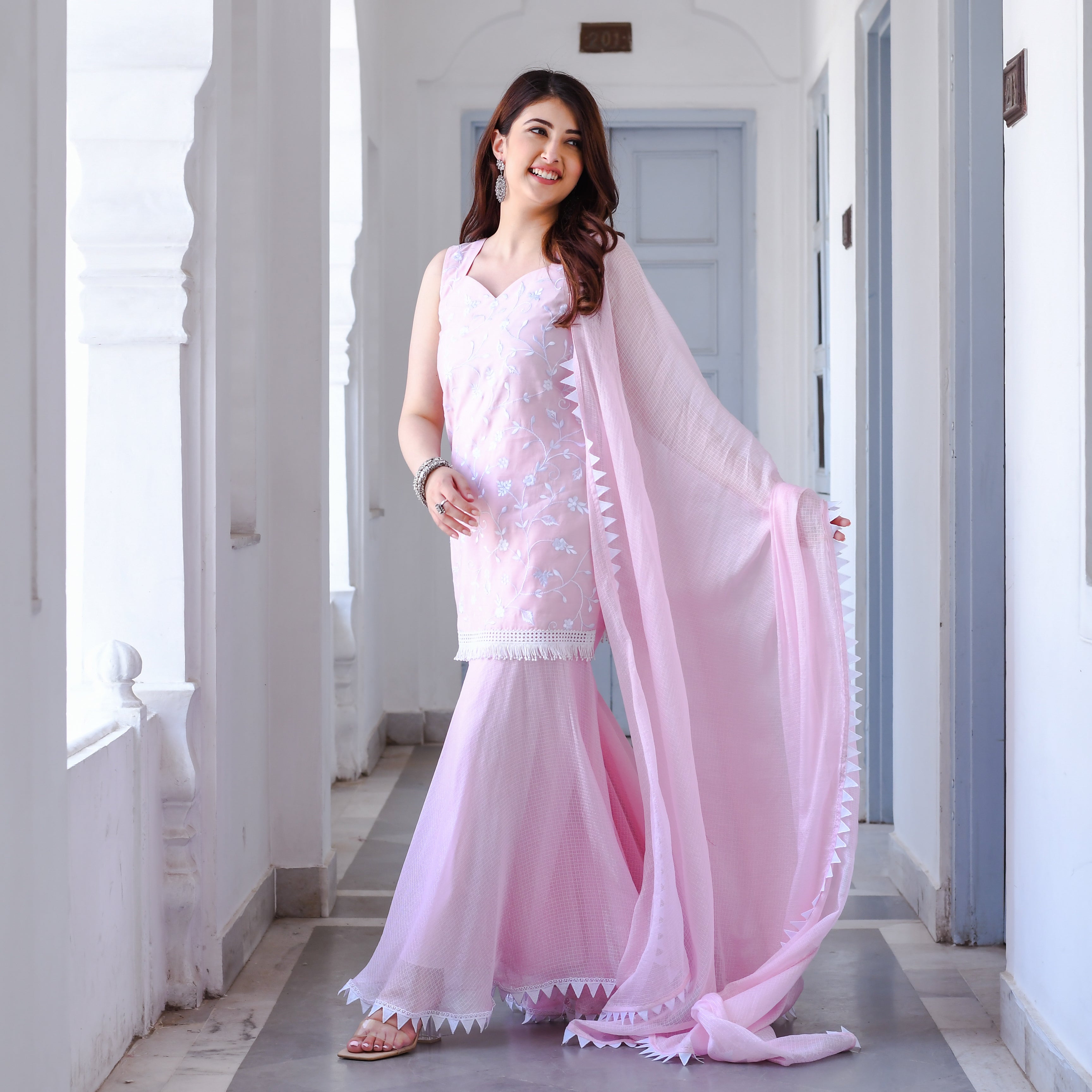 Revti Pink Party Wear Sharara Suit Set For Women Online