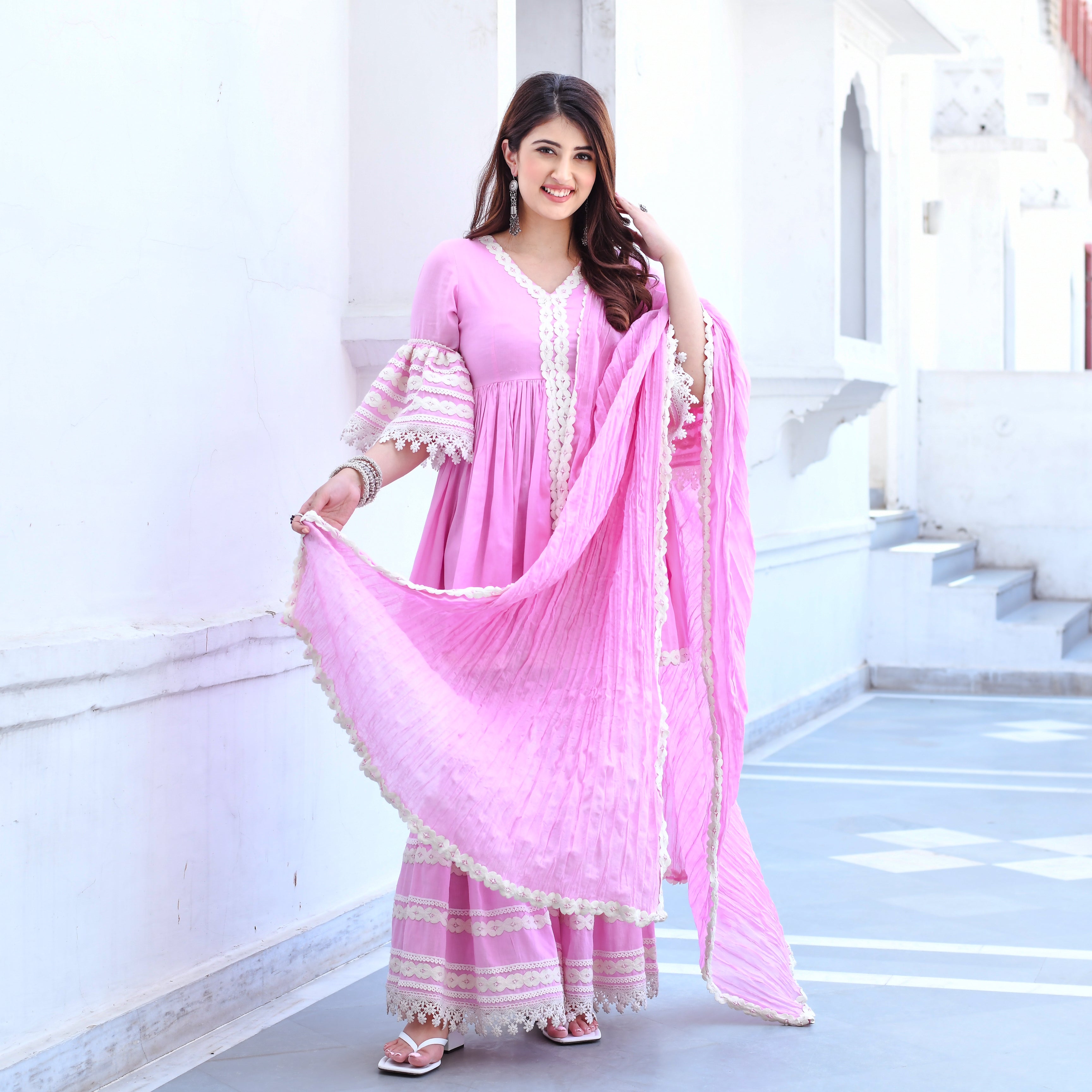  Nainika Designer Ethnic Wear Pink Suit Set For Women Online