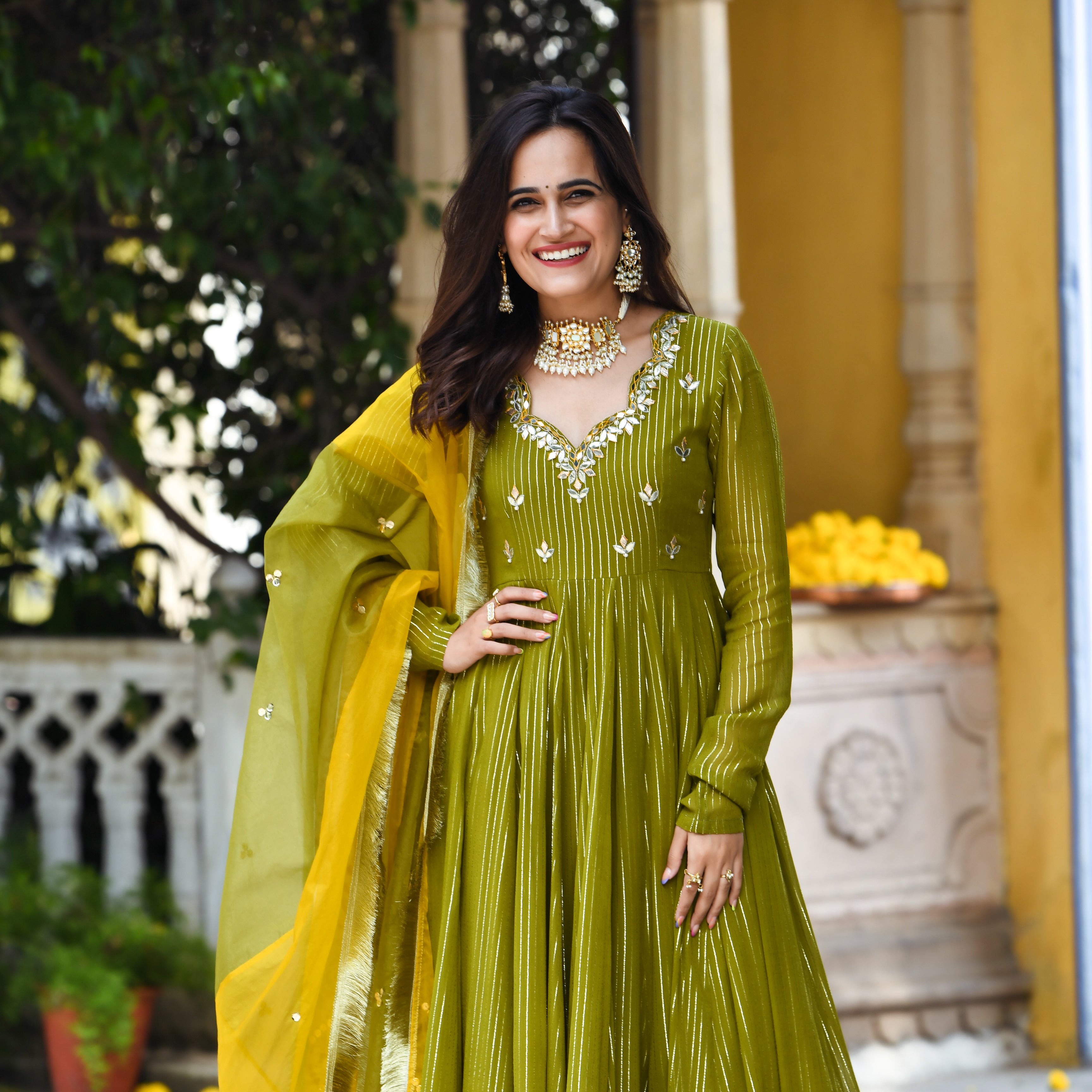 Drishti Green Designer Traditional Suit Set For Women Online