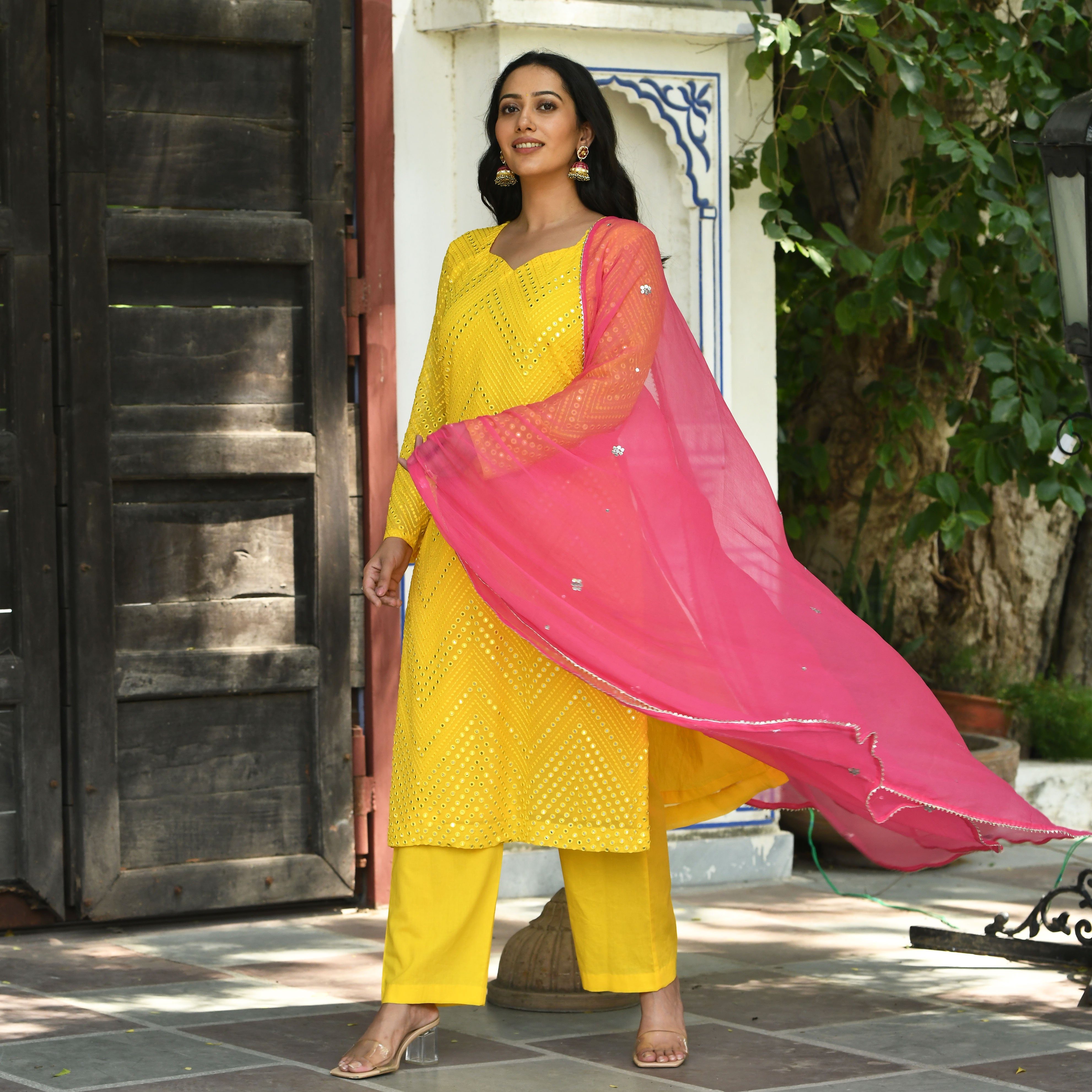 Parisha Yellow Designer Traditional Georgette Suit Set For Women Online