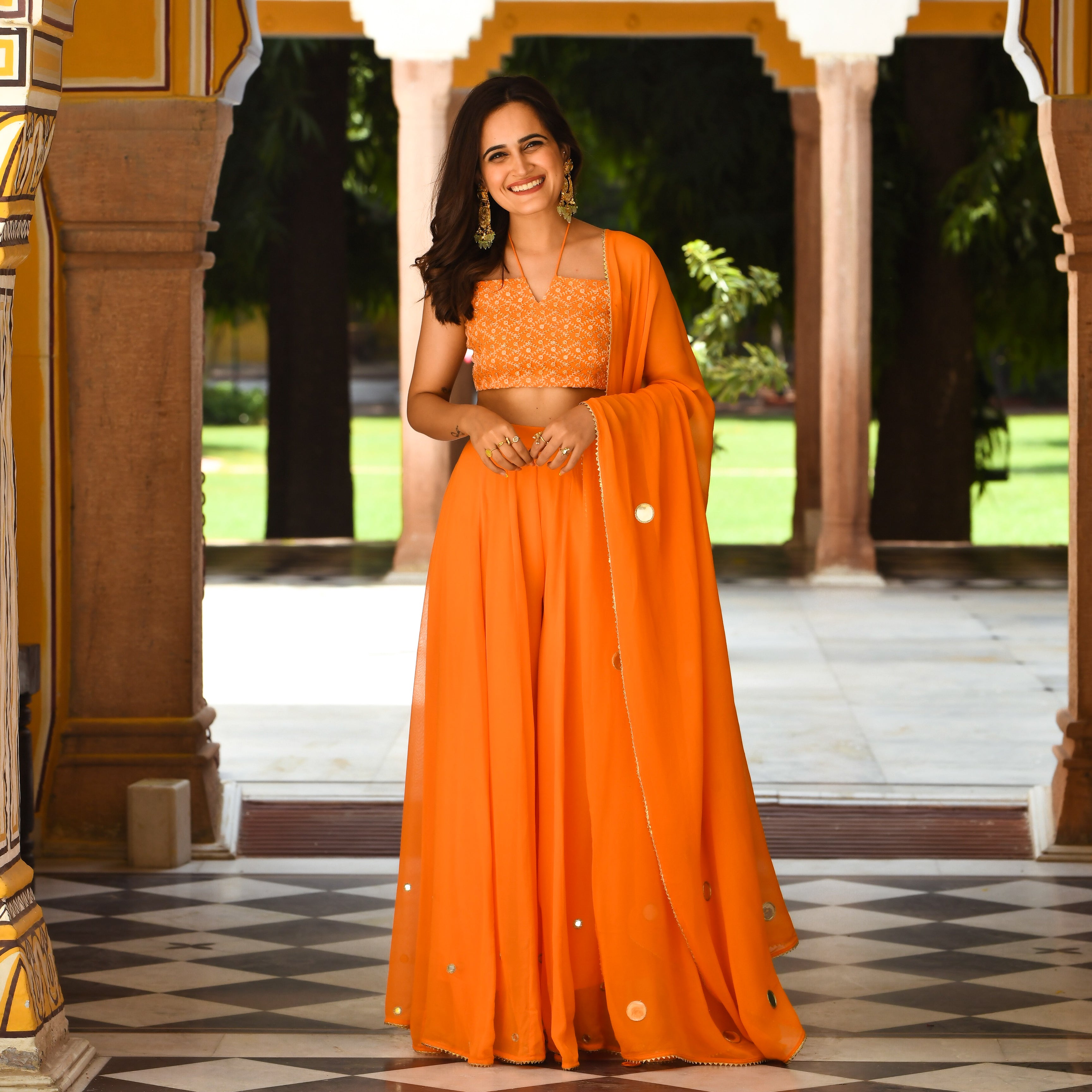  Kaashi Orange Festive Wear Designer Traditional Suit Set For Women Online