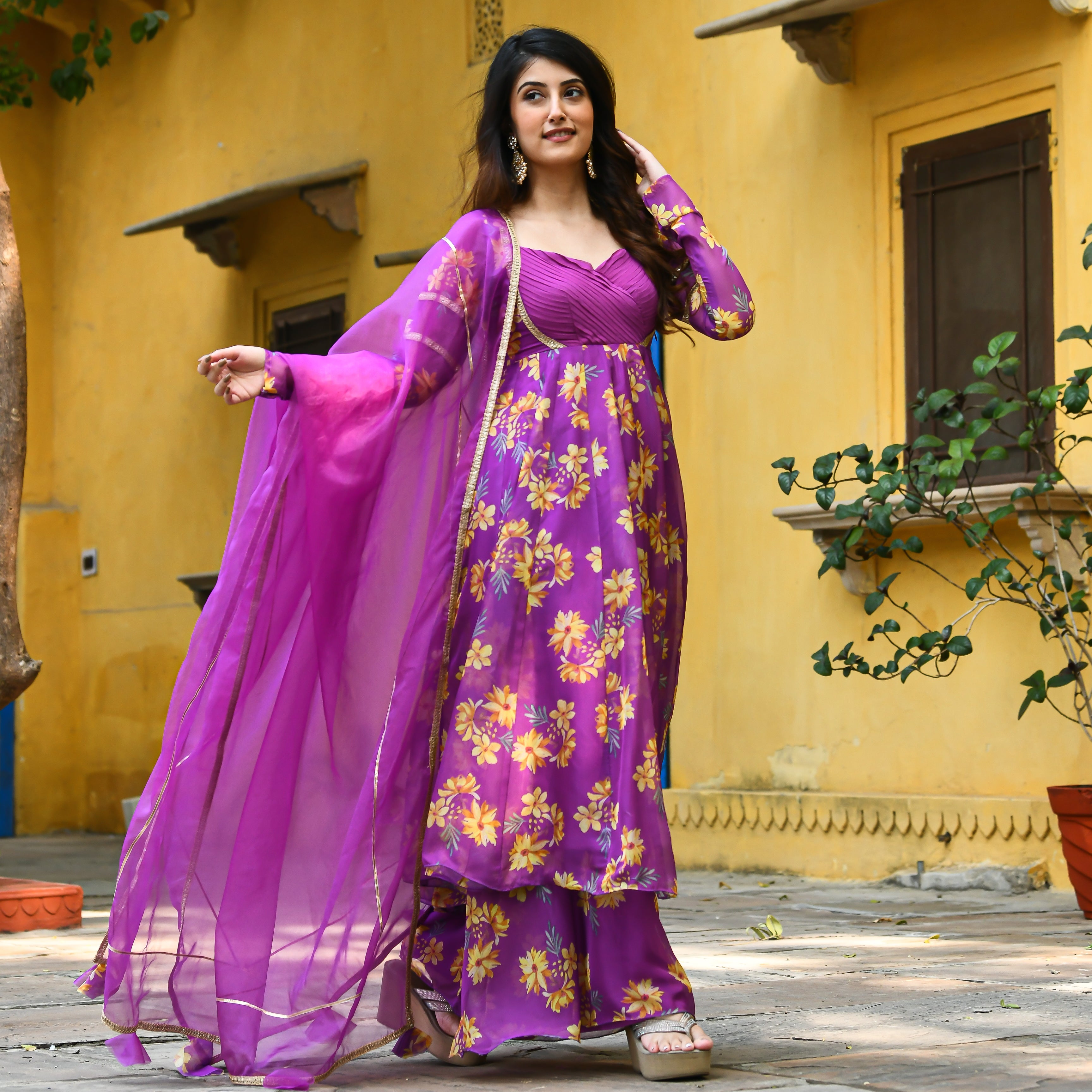 Purple Digital Print Salwar Suit for women online