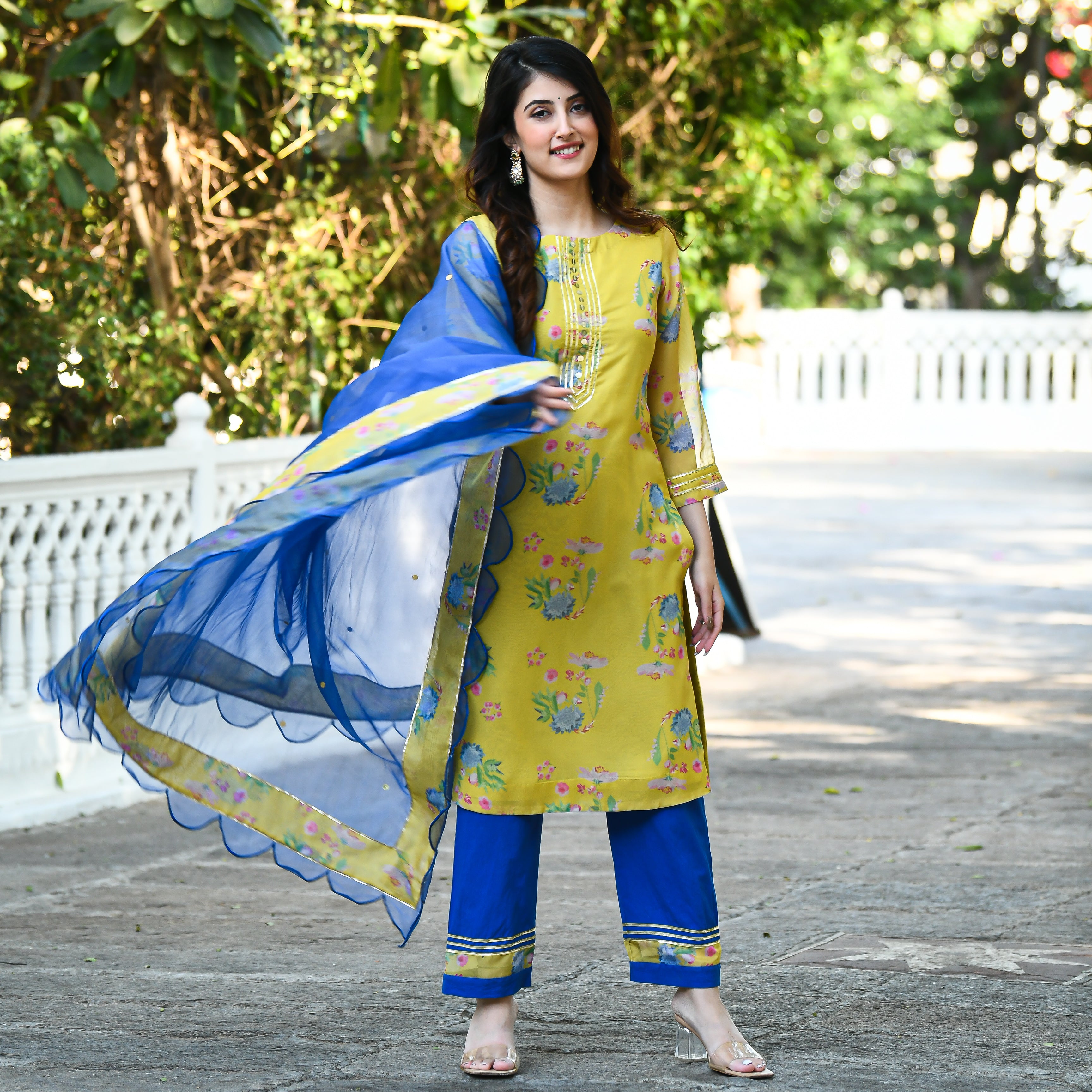  Roshni Designer Organza Suit Set For Women Online