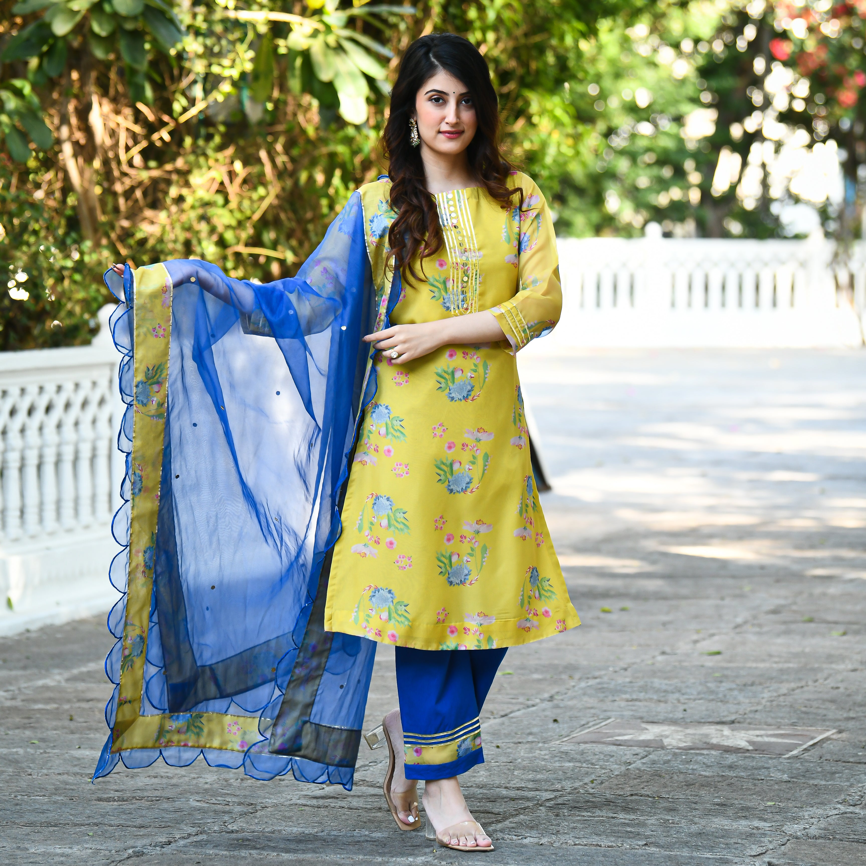  Roshni Designer Organza Suit Set For Women Online