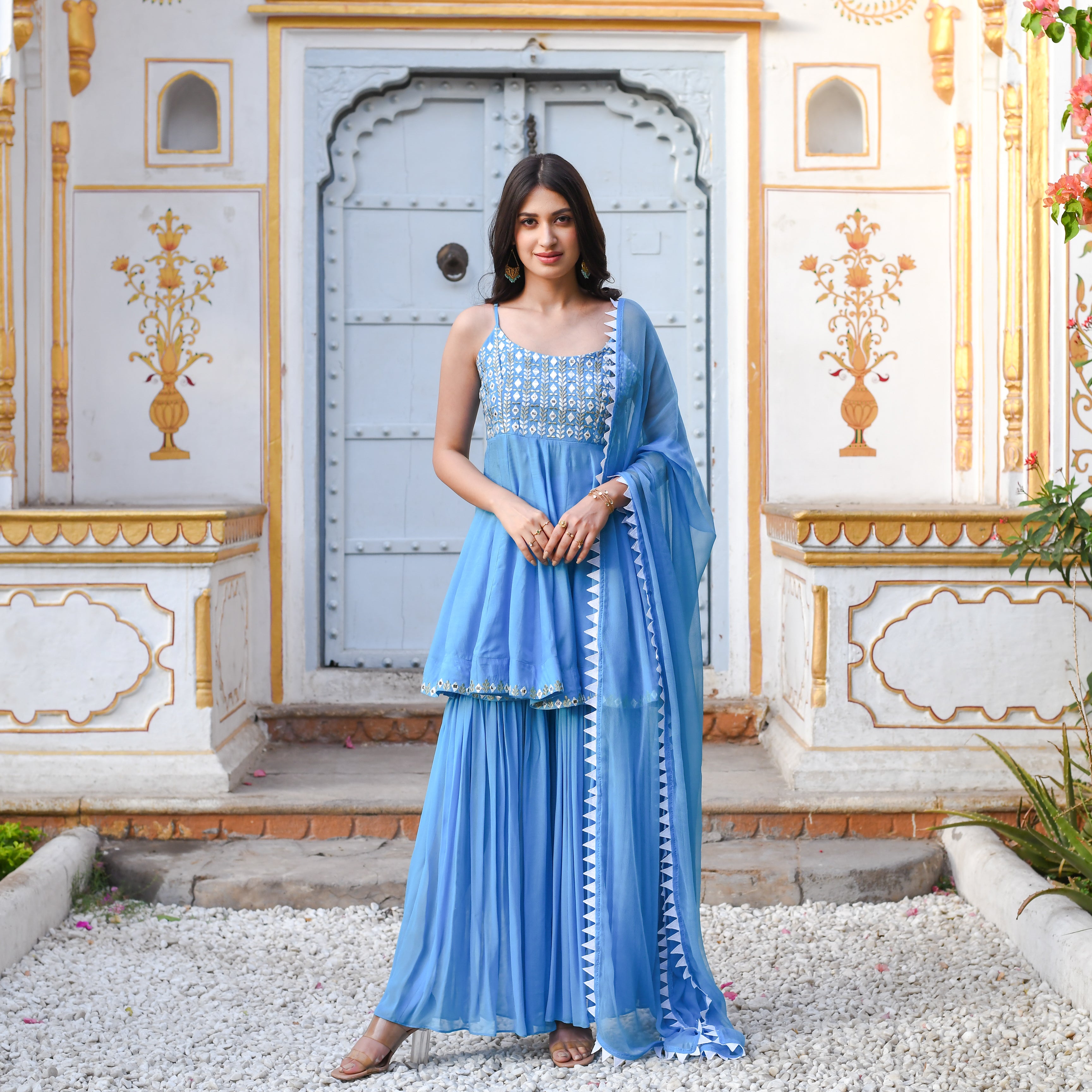  Himani Blue Designer Traditional Sharara Suit Set For Women Online