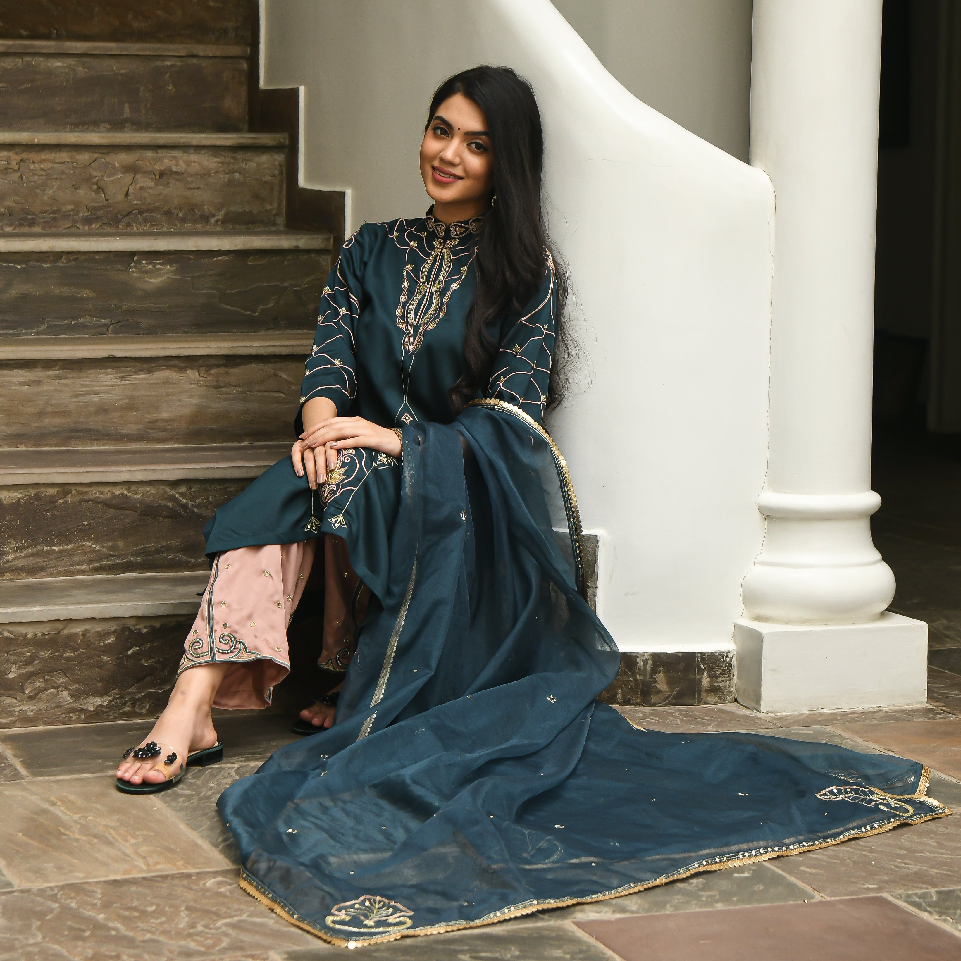 Amirah Blue Designer  Salwar Suit Set For Women Online