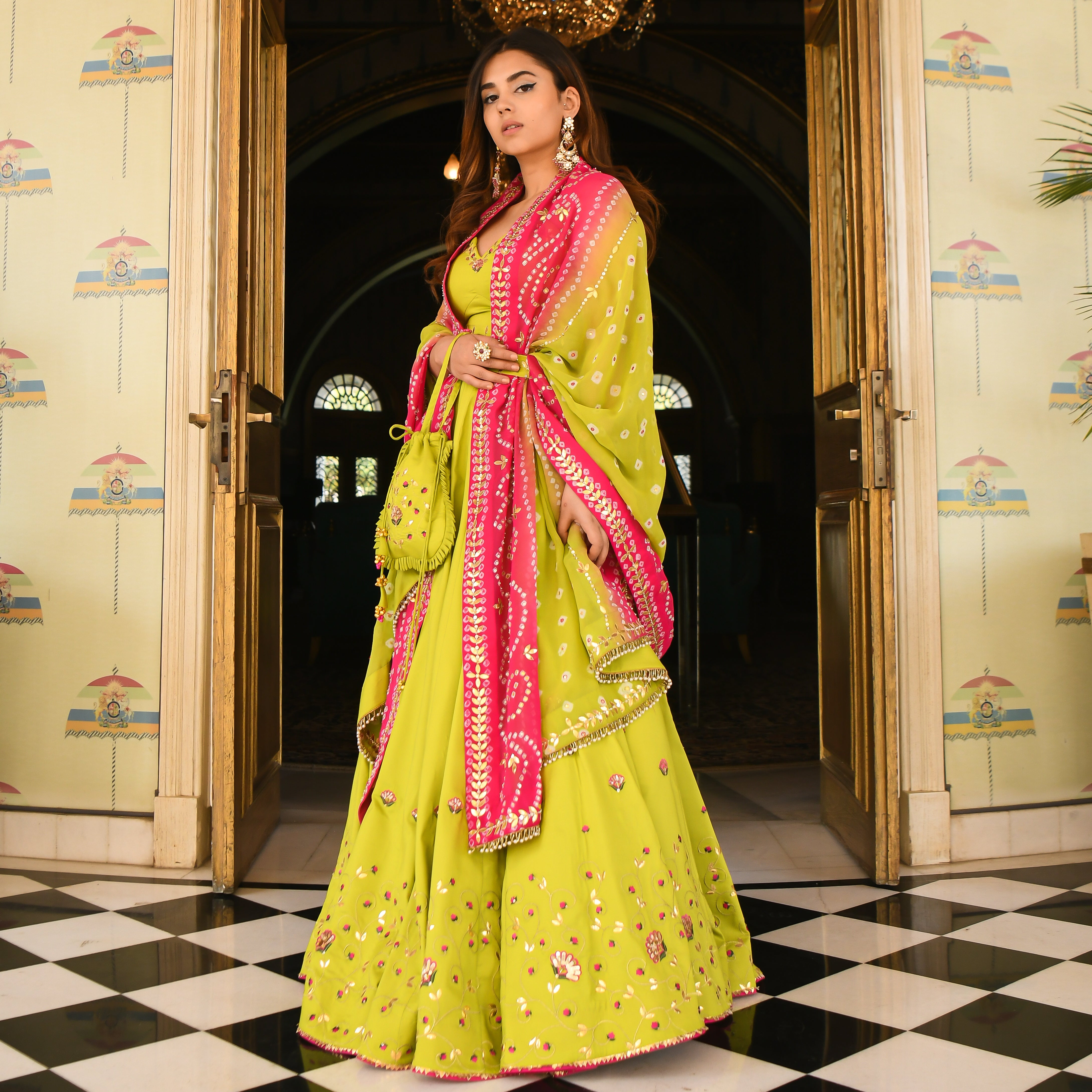 Kashida Green Embroidered Designer Lehenga Set For Women Online