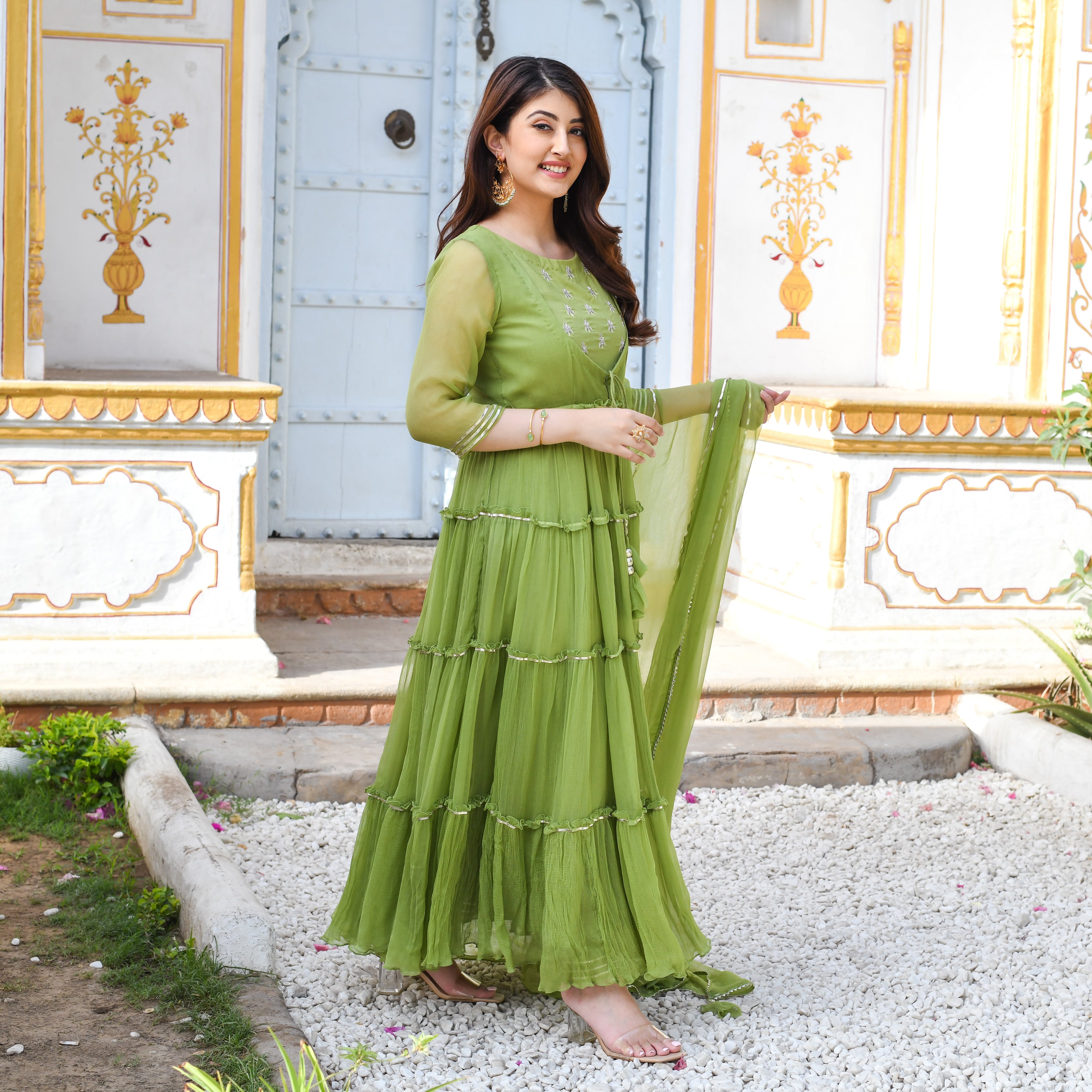 Green salwar suit set