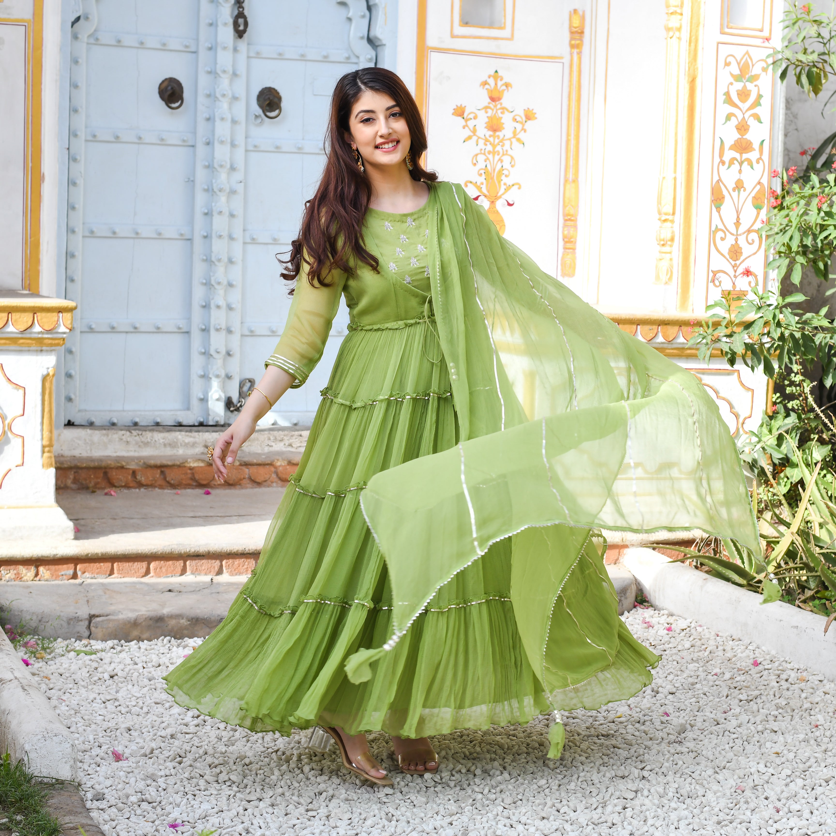 Green salwar suit set