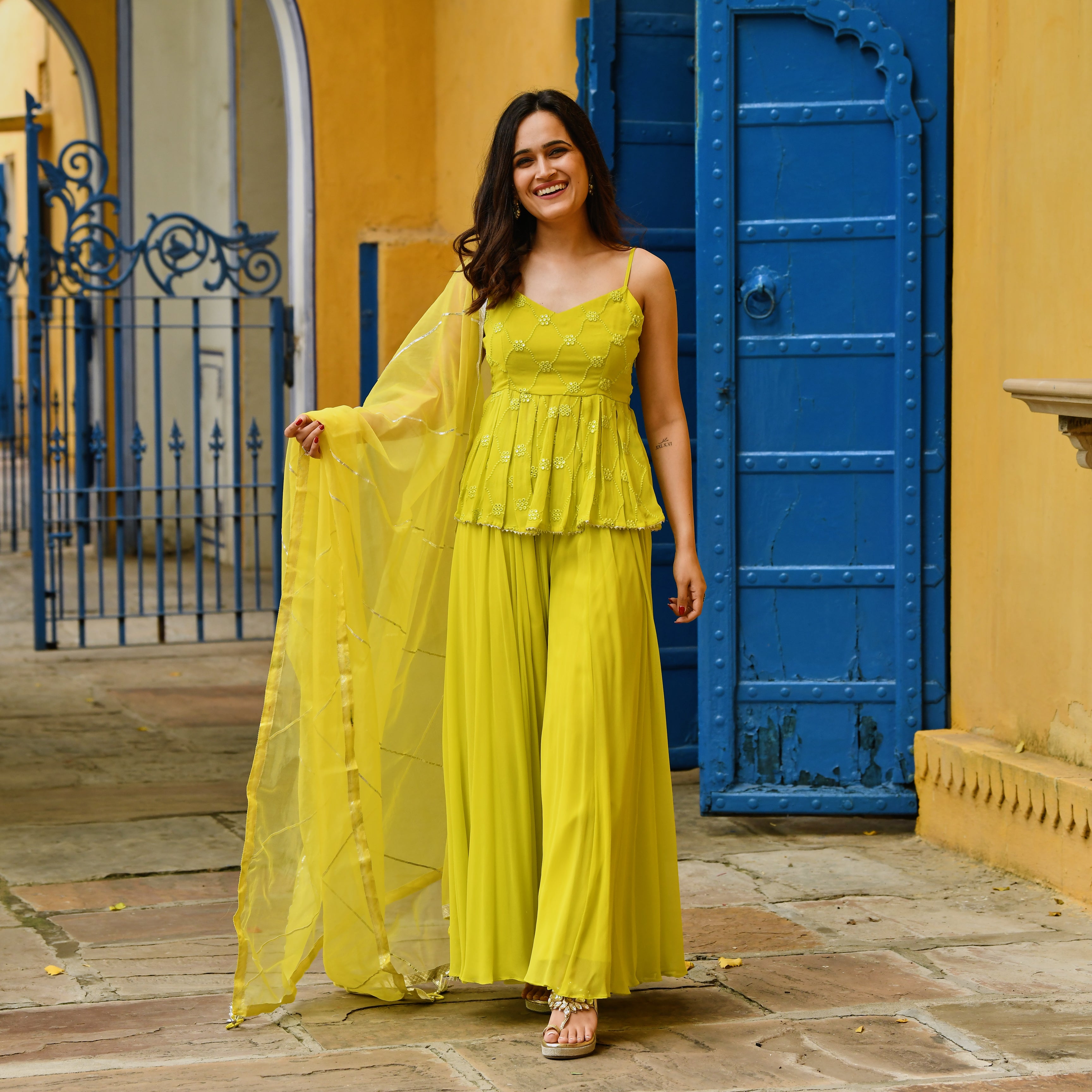 Yellow Suit Set for women online