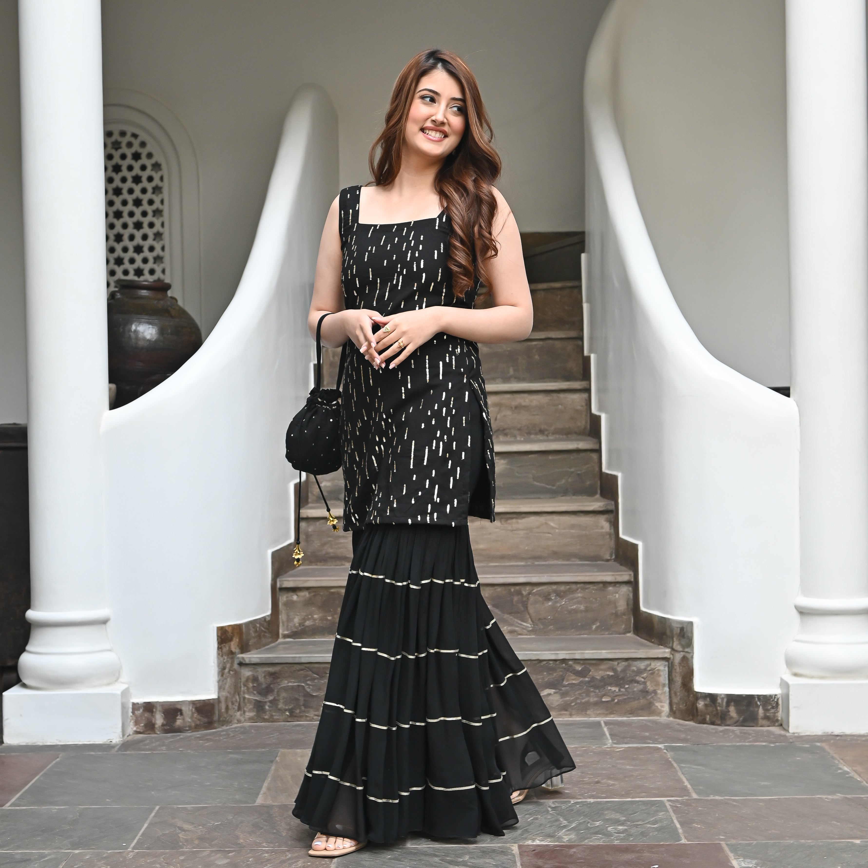 Sadika Black Short Salwar Suit Set For Women Online