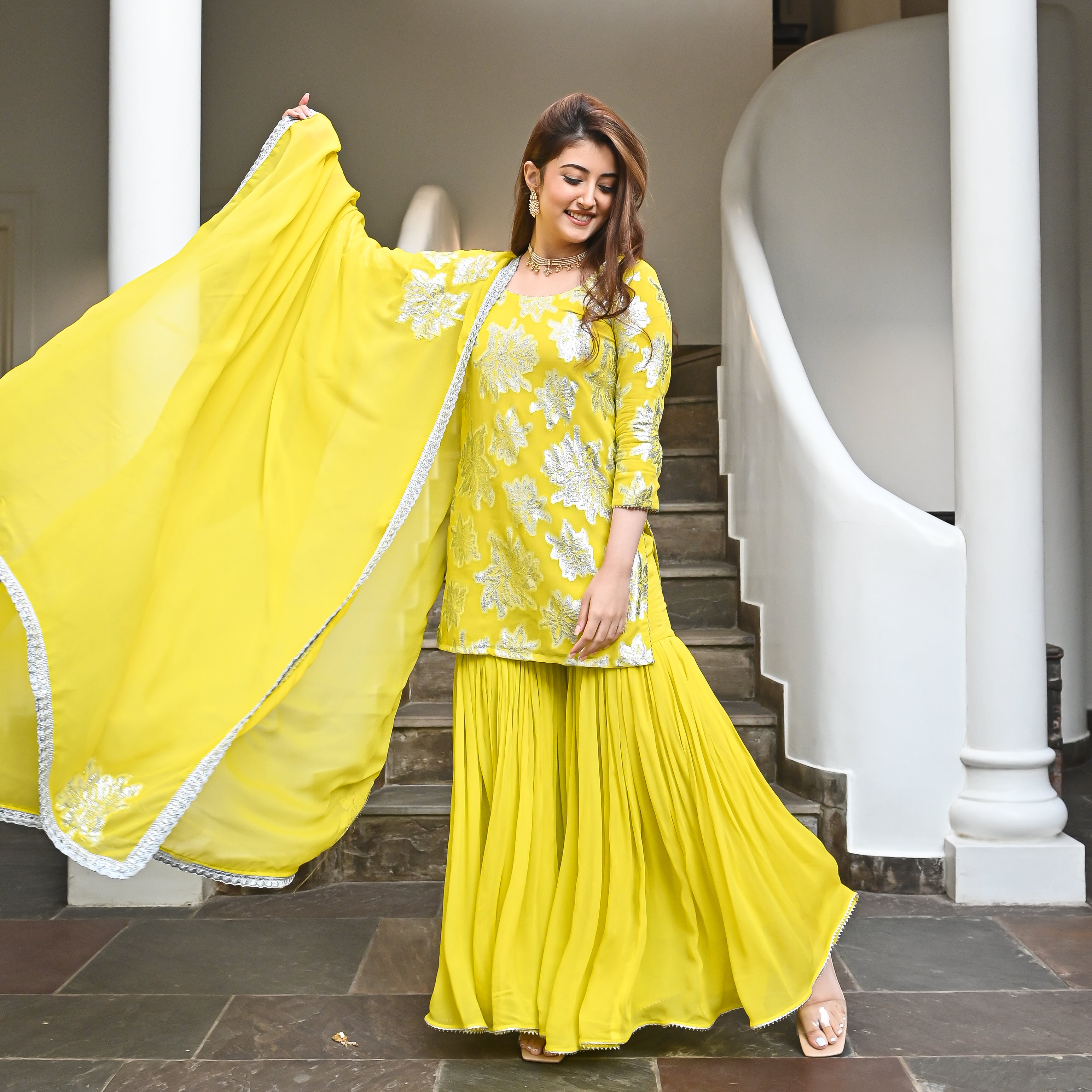 Halima Yellow Designer Partywear Suit Set For Women Online
