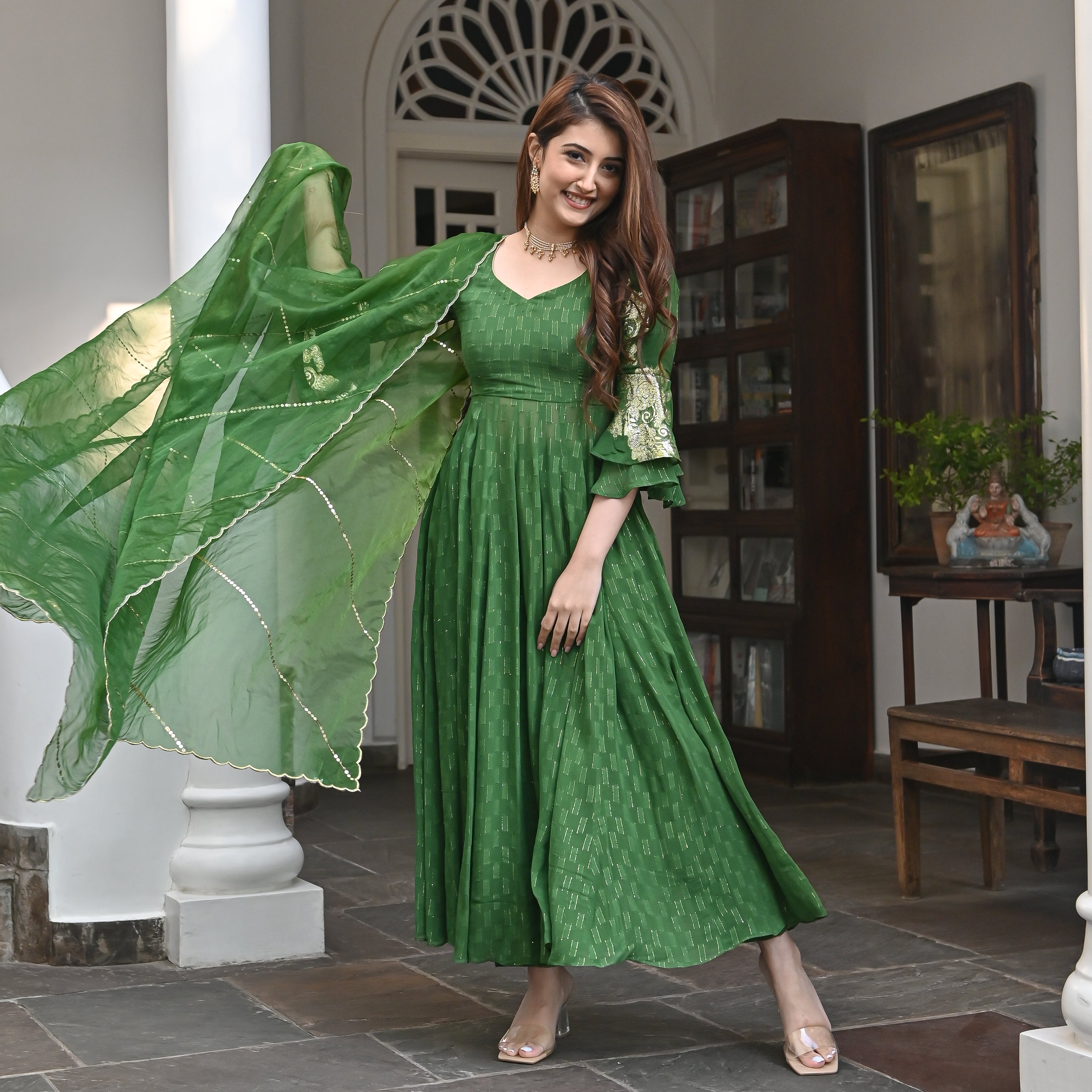 Naziha Designer Green Party Wear Suit Set For Women Online